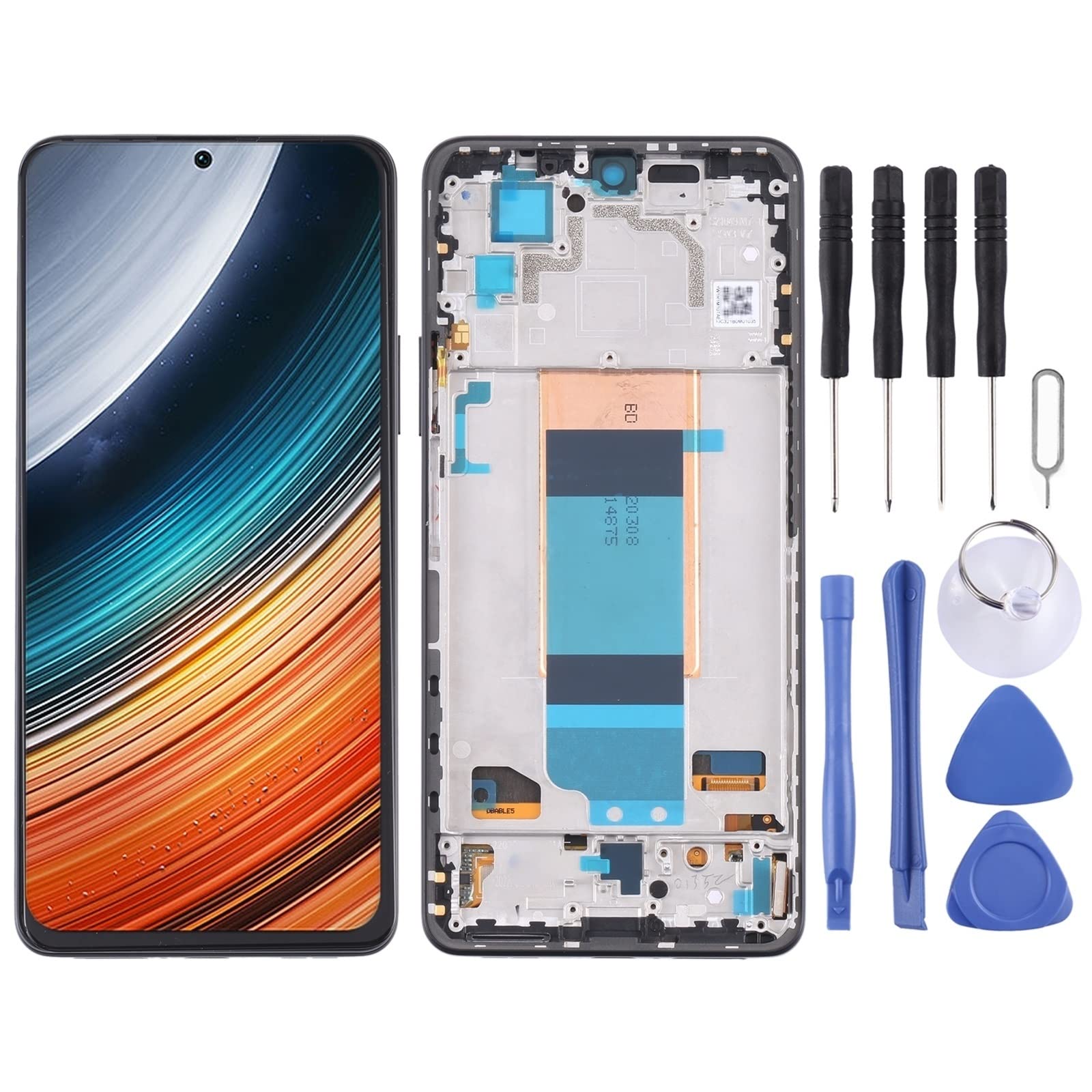 Original Xiaomi Redmi K40S LCD Screen & Digitizer Assembly with Frame - Black Replacement Repair Part for Cracked/Damaged Display - Perfect for DIY Phone Fixes & Professional Repairs