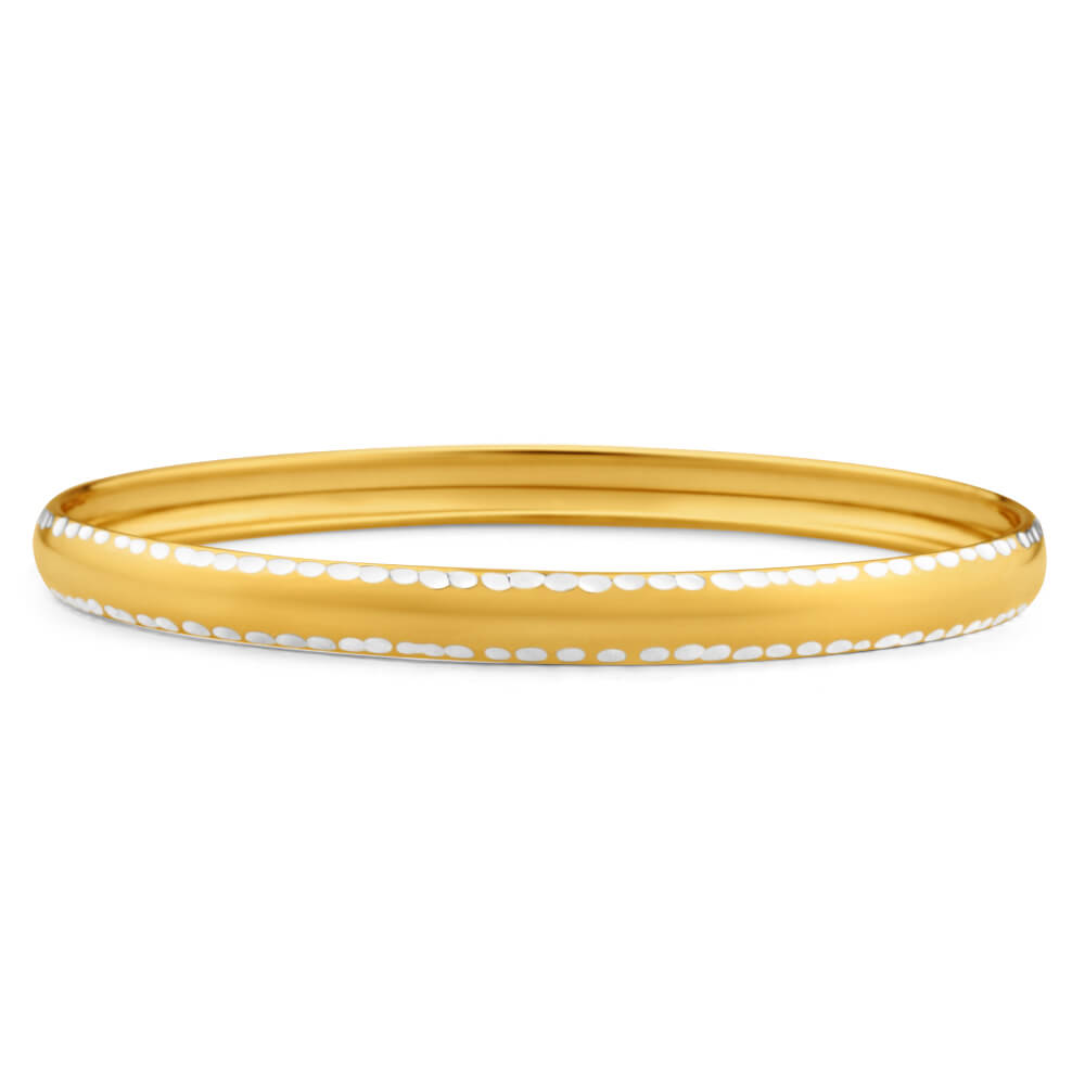 9ct Radiant Yellow Gold Silver Filled Bangle Bracelet for Women - Elegant Stackable Jewelry for Parties, Weddings & Everyday Wear