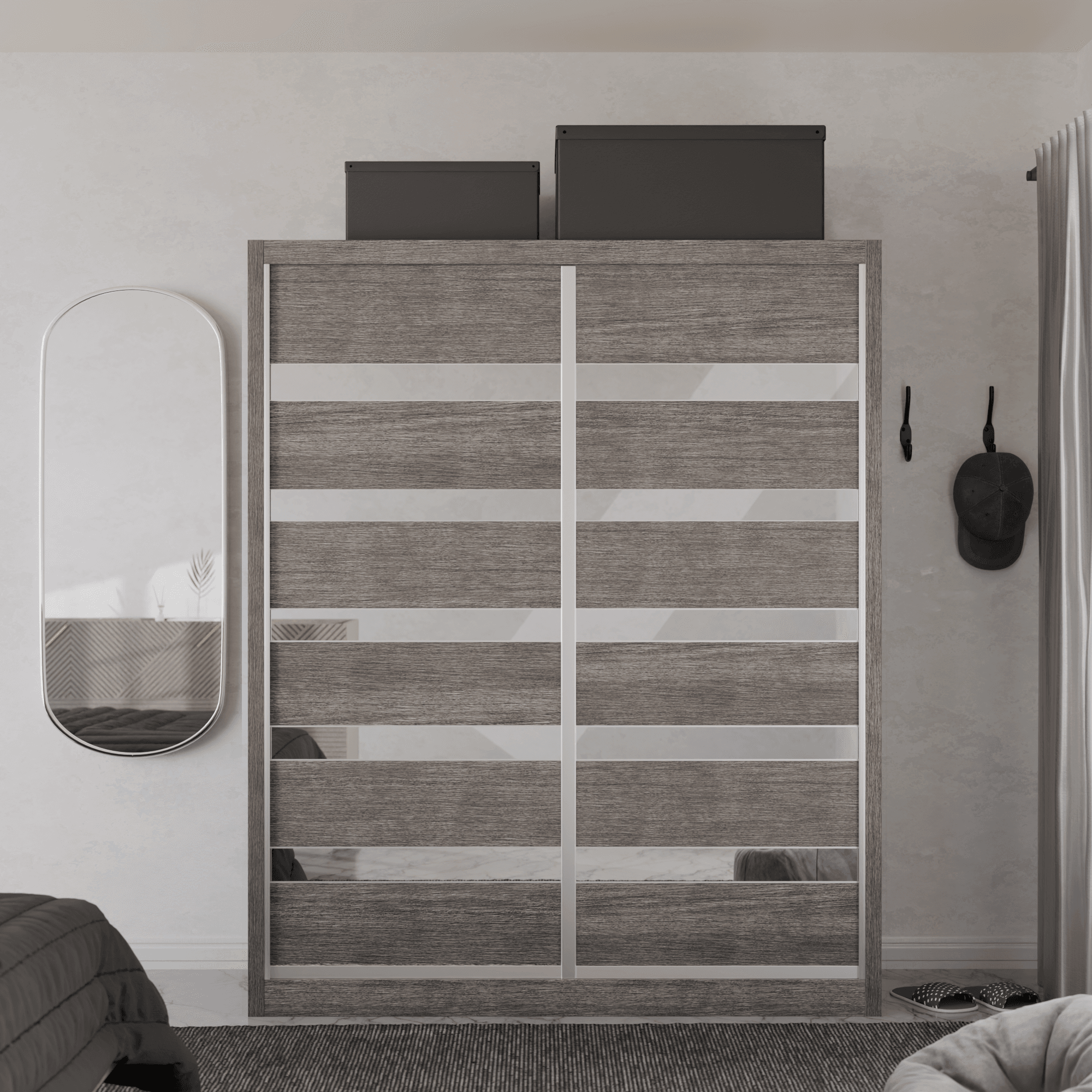 Modolva W05 Modular Wardrobe Closet System - Customizable Storage Solution for Bedroom, Closet & Office Organization