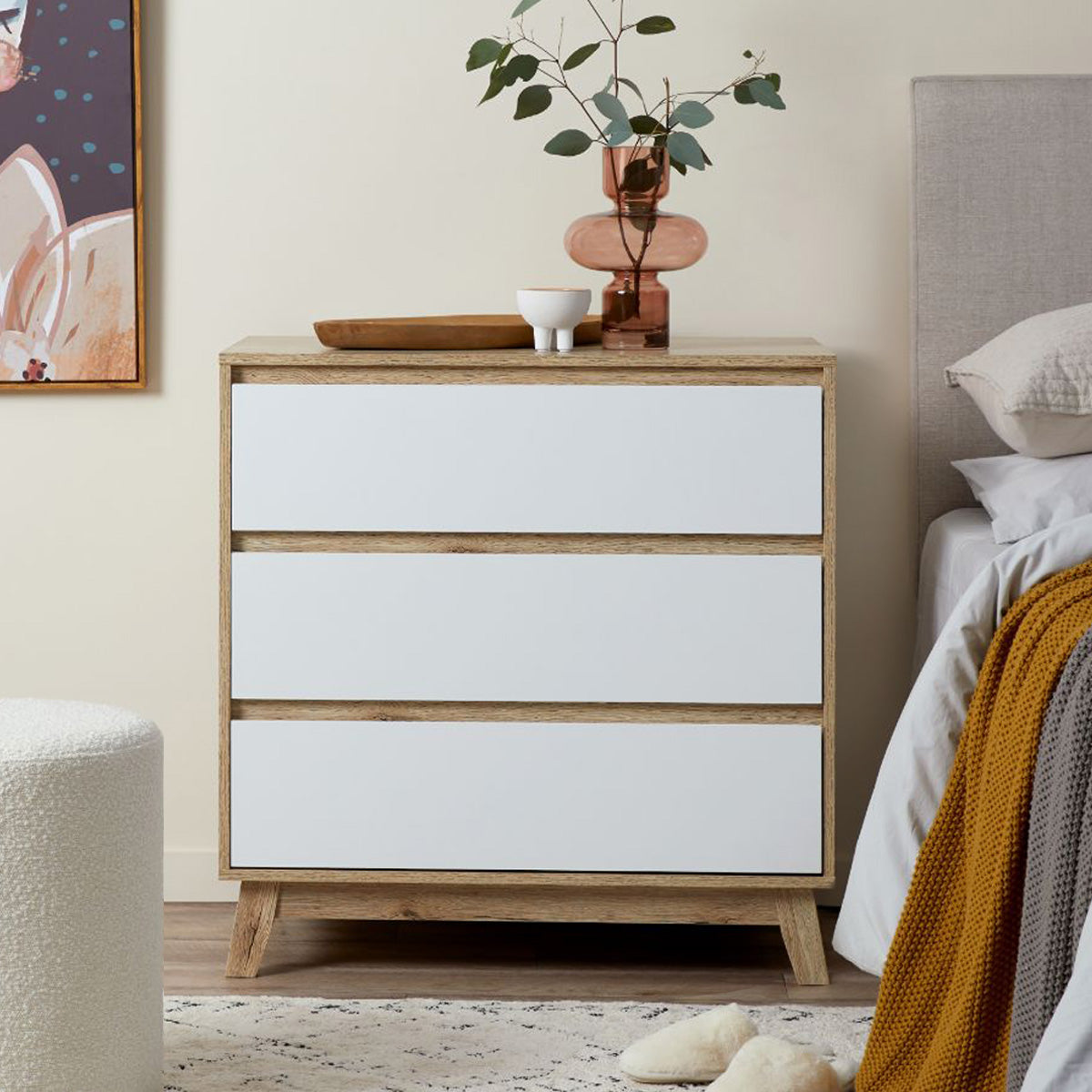 Jesse 3-Drawer Dresser - Stylish and Functional Storage for Bedroom, Living Room, or Office Organization