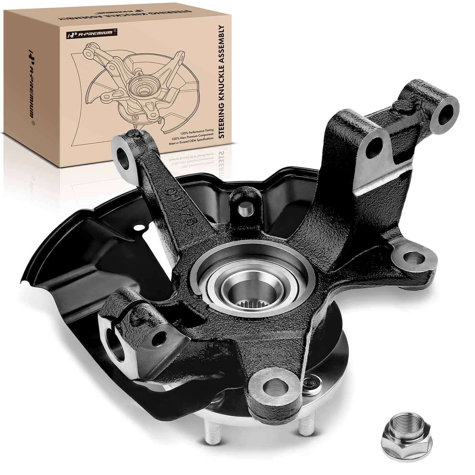 Premium Left Front Steering Knuckle & Wheel Bearing Hub Assembly for 2007-2012 Mazda CX-7 & 2007-2015 CX-9 - Driver Side Replacement Part - Perfect for Smooth Steering & Wheel Alignment Repair