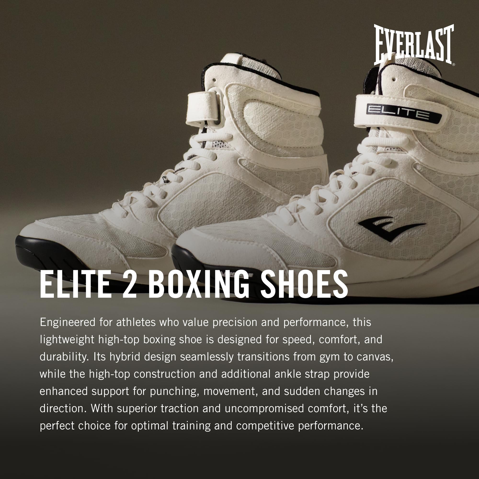 Everlast Elite Boxing Shoes for Men & Women - Lightweight, Durable Training Shoes for Boxing, MMA & Fitness | Perfect for Gym, Sparring & Competition