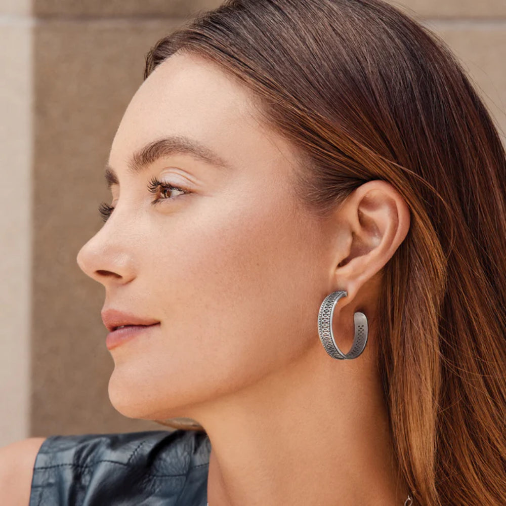 Brighton Ferrara Siena Large Hoop Earrings for Women - 18K Gold Plated Fashion Jewelry - Perfect for Parties, Weddings & Everyday Wear
