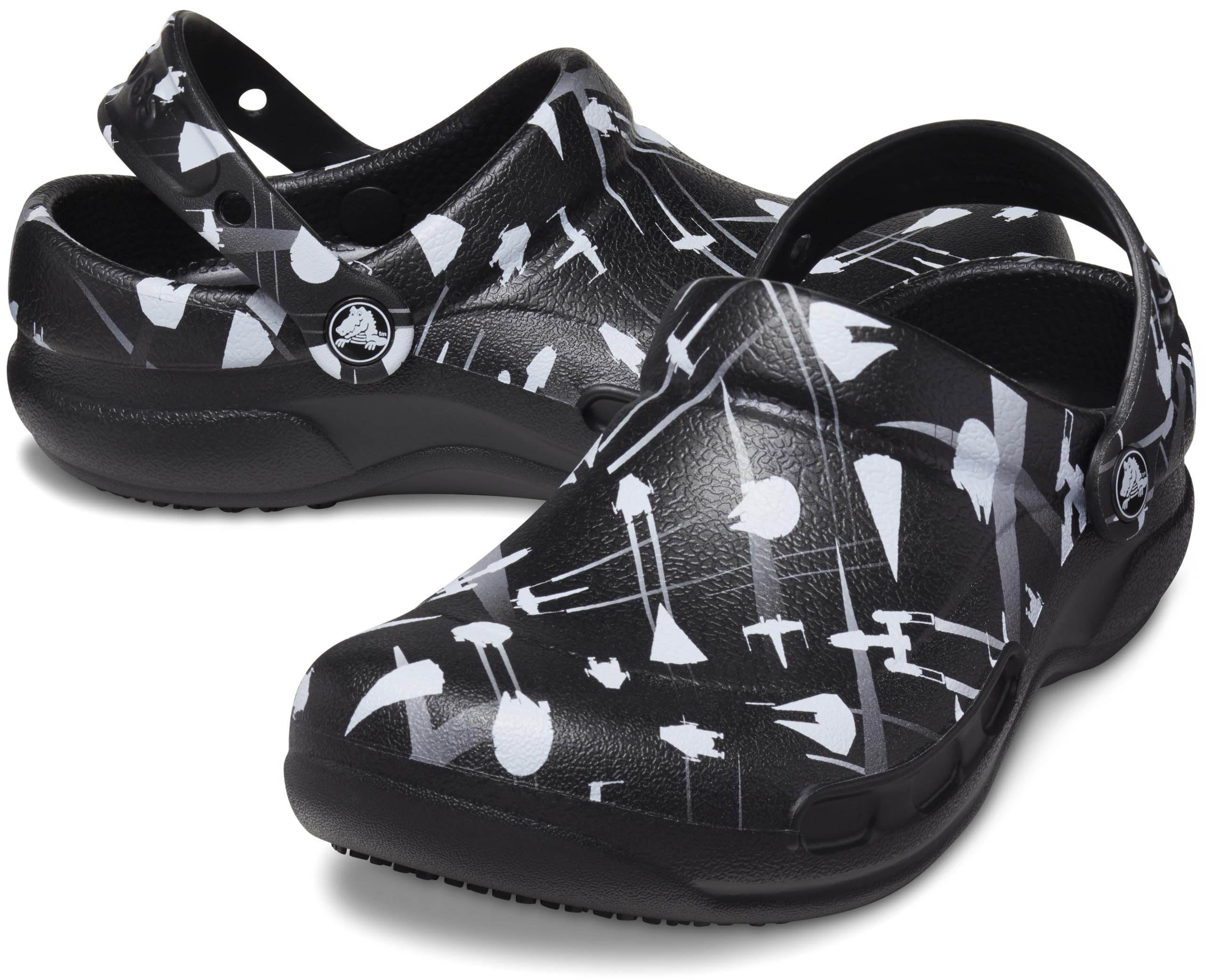 Crocs Unisex-Adult Bistro Graphic Clogs - Slip Resistant Work Shoes for Men & Women | Comfortable Non-Slip Kitchen Shoes for Chefs, Nurses & Restaurant Workers
