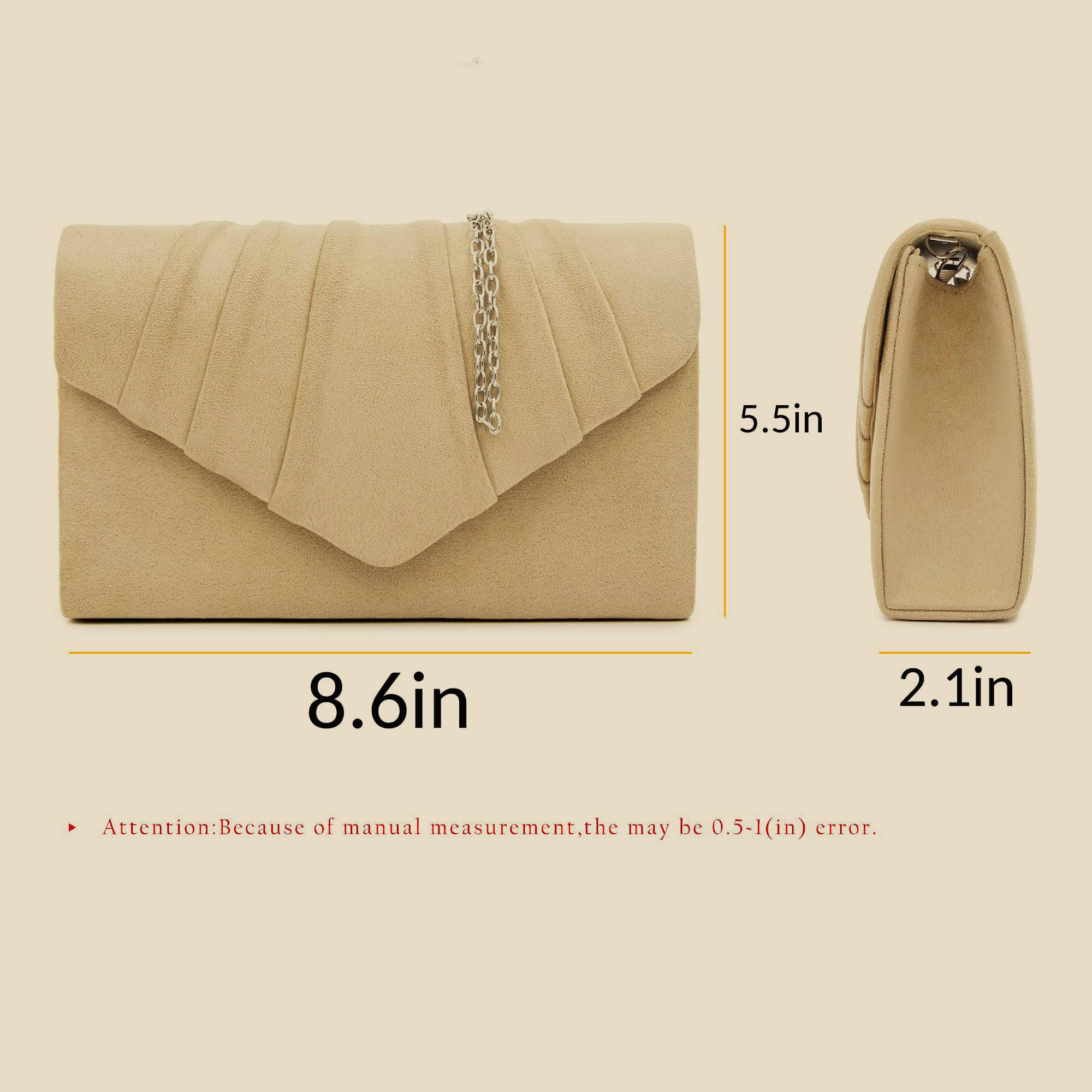 Milisente Women's Formal Pleated Evening Clutch Bag - Elegant Wedding Party Handbag for Brides, Prom, Cocktail Dinners & Special Occasions