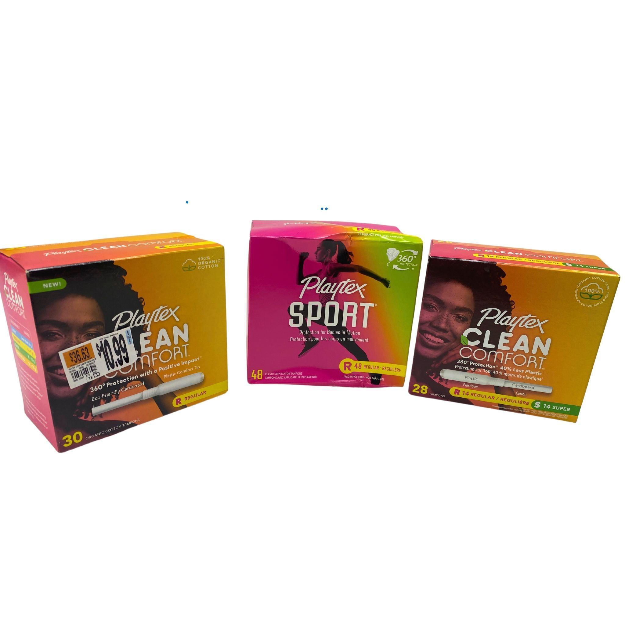 Playtex Mix Assorted Tampons - 60 Count Variety Pack (Regular, Super, Super Plus) for Comfort & Protection | Perfect for Travel, Gym & Active Lifestyle