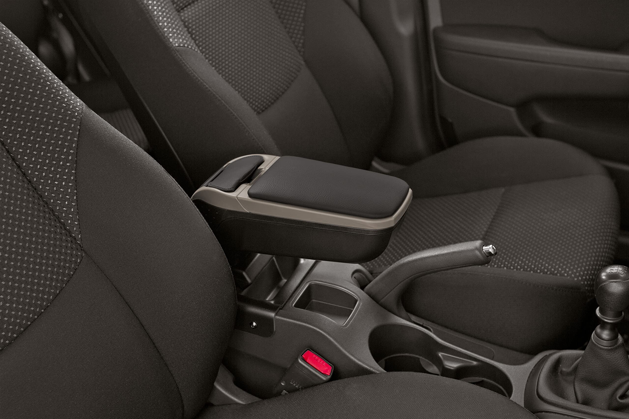 Armster 2 Black/Grey Car Seat Armrest with Storage Compartment & Foldable Design - Perfect for SEAT Arona (2018-2023) Models | Ideal for Long Drives & Road Trips
