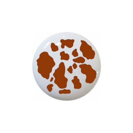 Fawn Brown Cow Print Ceramic Drawer Pulls - 1.5