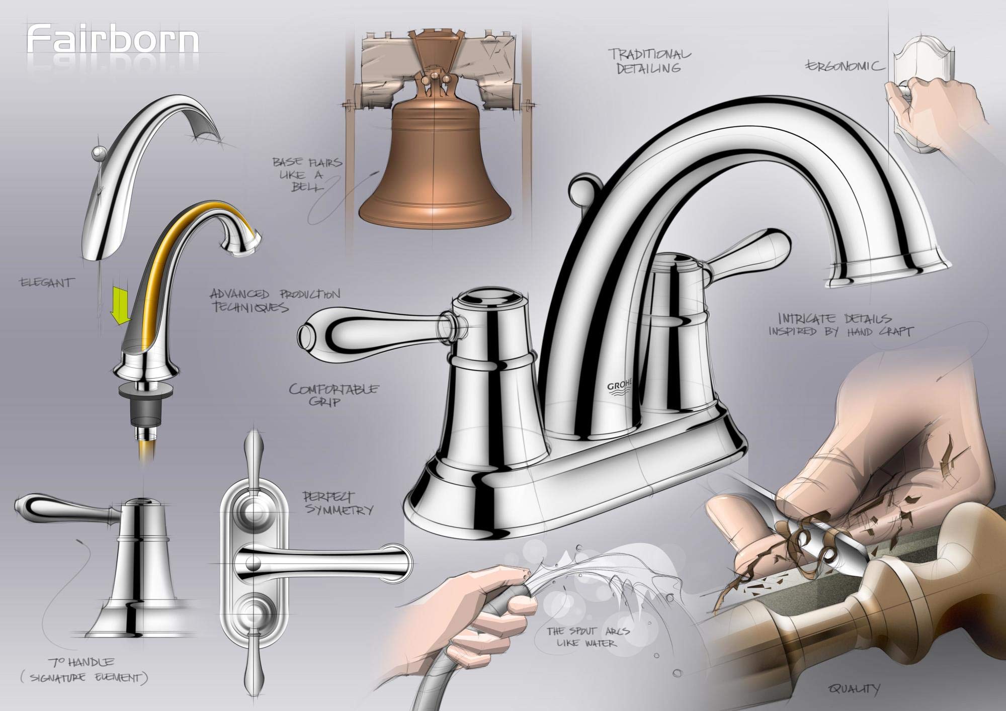 Growe 35046000 Fairborn Shower Trim Kit with Single-Function Showerhead & DreamSpray Technology - Perfect for Modern Bathroom Renovations & Spa-Like Shower Experience