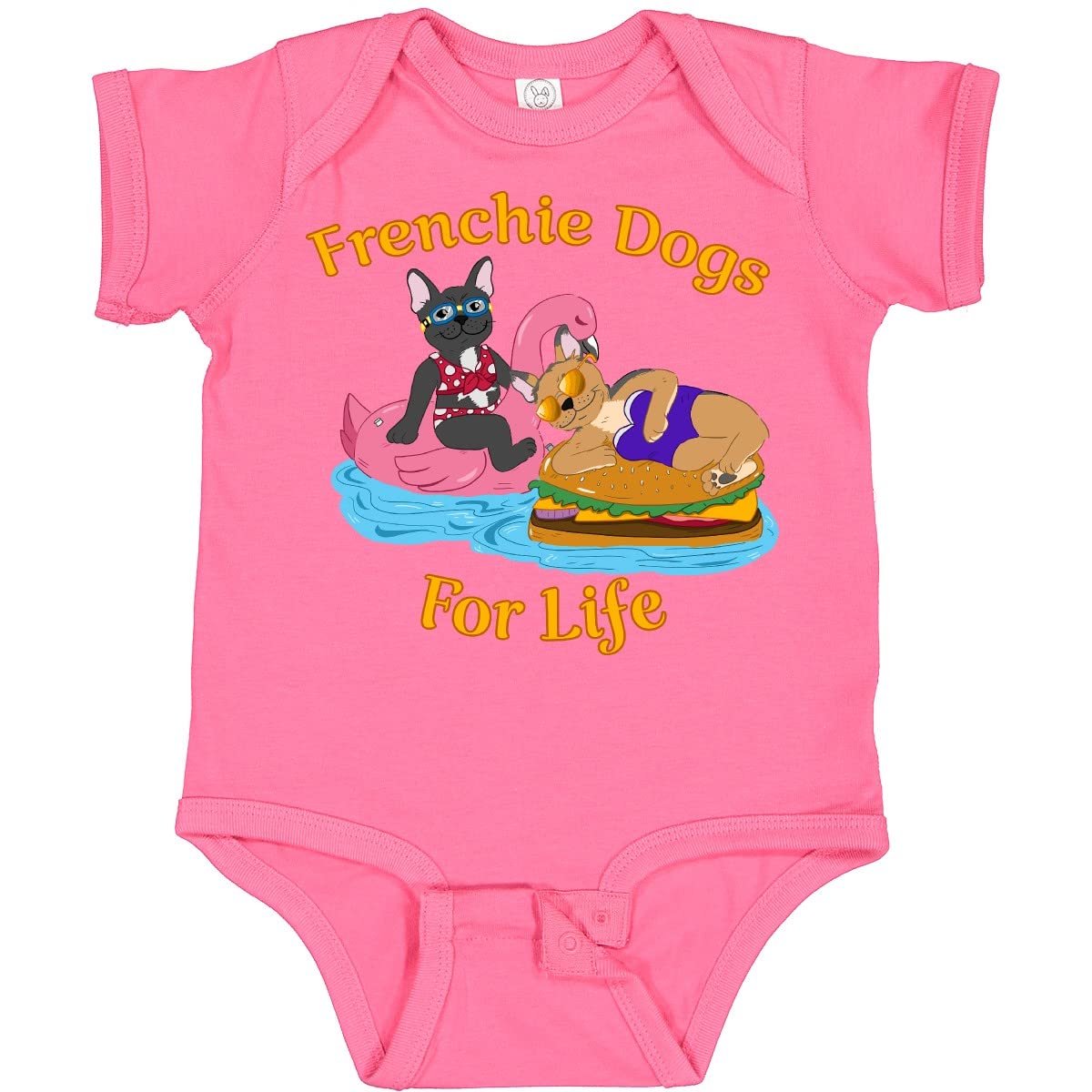 Inktastic Frenchie Dogs for Life Cute French Bulldogs Print Baby Bodysuit - Soft Cotton Infant Bodysuit for Playtime, Photo Shoots & Casual Outings