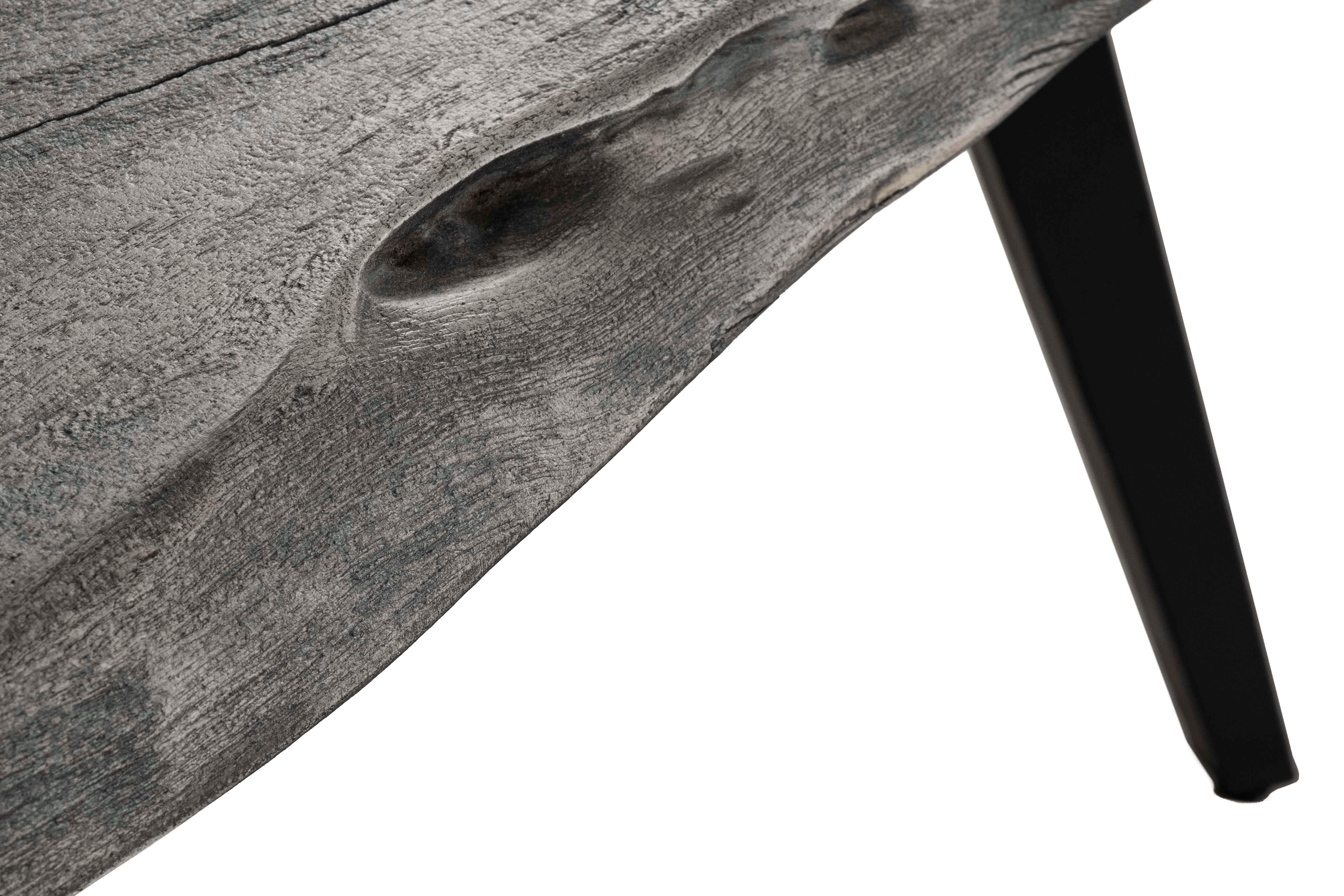 Wexford Wood Dining Bench in Grey and Black - Rustic Modern Kitchen Bench for Dining Room, Breakfast Nook, and Entryway Seating