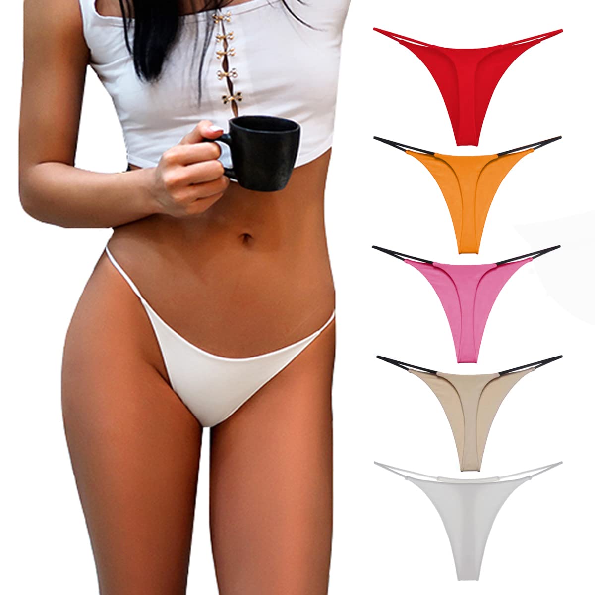 Comfortable Cotton Women's Thong Underwear - Low Rise G-String Panties for Everyday Wear | Perfect for Yoga, Workout & Lounge