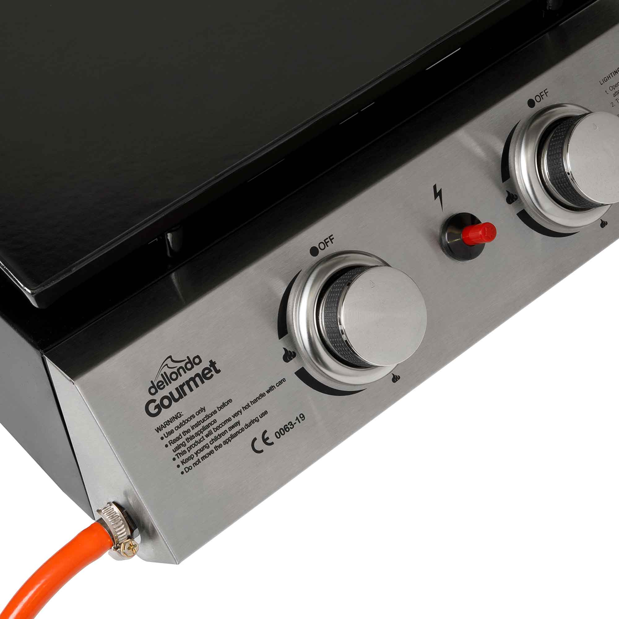 2 Burner Portable Gas Plancha 5kW BBQ Griddle - Stainless Steel Outdoor Cooking Grill for Camping, Backyard Parties & Tailgating - DG21 Model