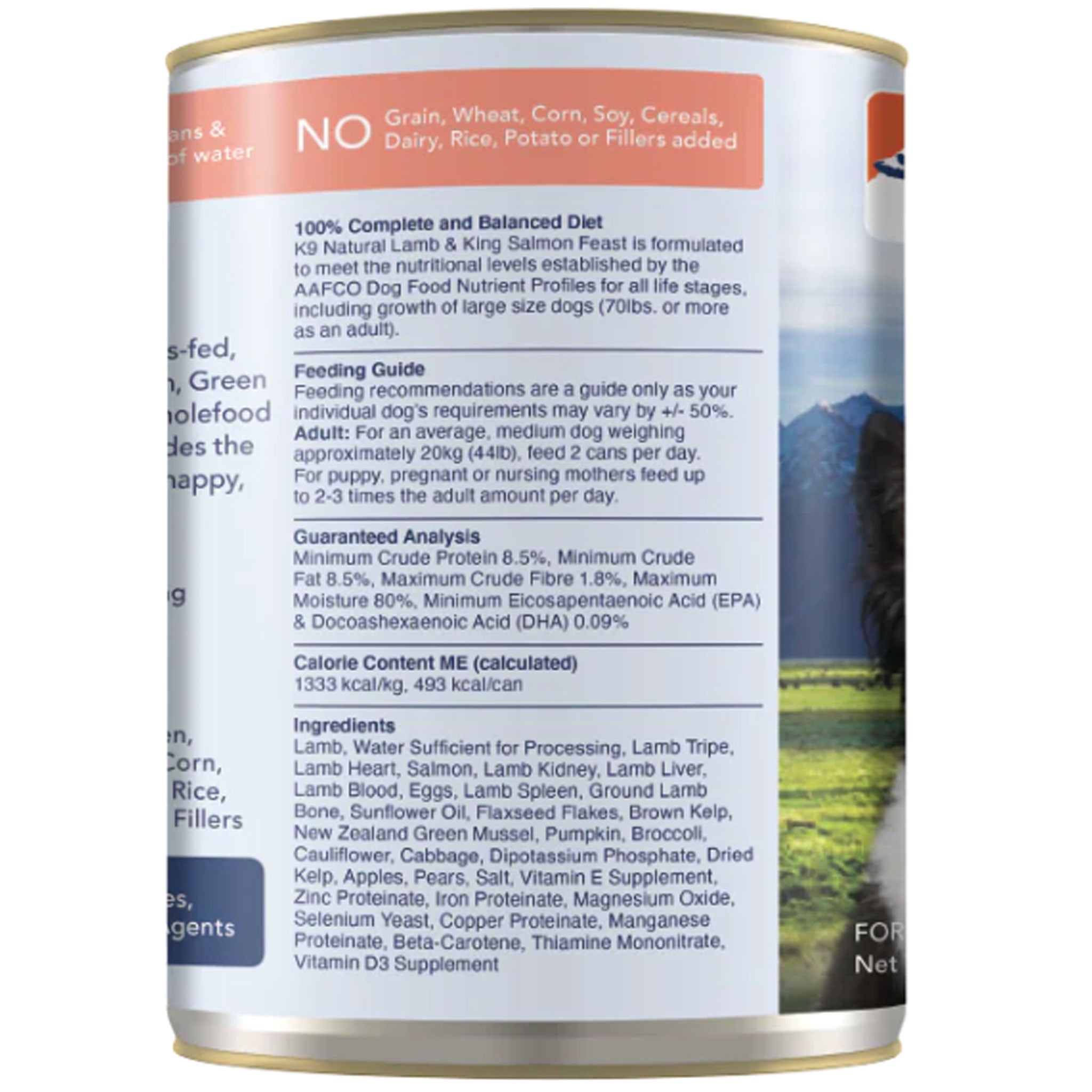 K9 Natural Freeze-Dried Dog Food - Lamb & Salmon Recipe | Grain-Free, High-Protein for All Life Stages | Perfect for Training, Travel & Outdoor Adventures
