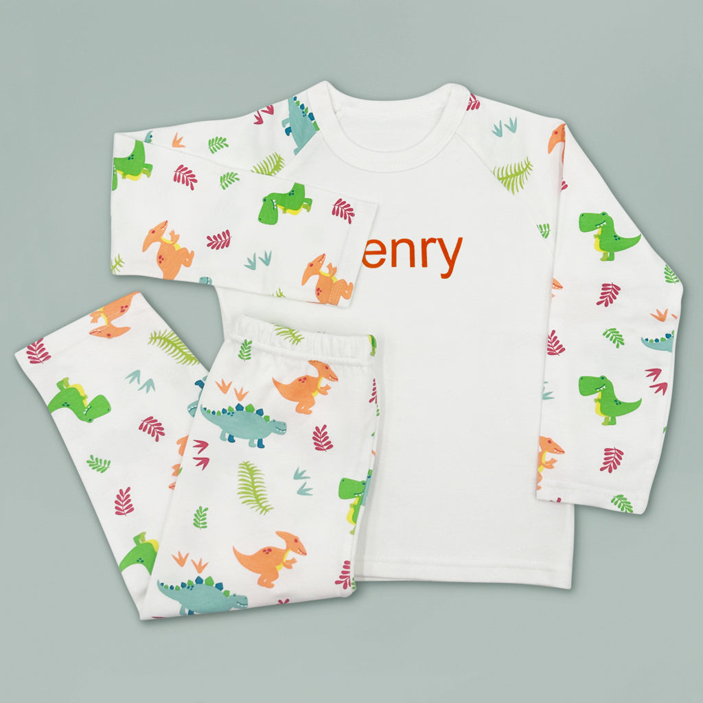 Steiff Bronko Brontosaurus Plush Dinosaur Toy with Personalized Pajamas - Perfect Gift for Kids' Bedtime & Dinosaur-Themed Nursery Decor