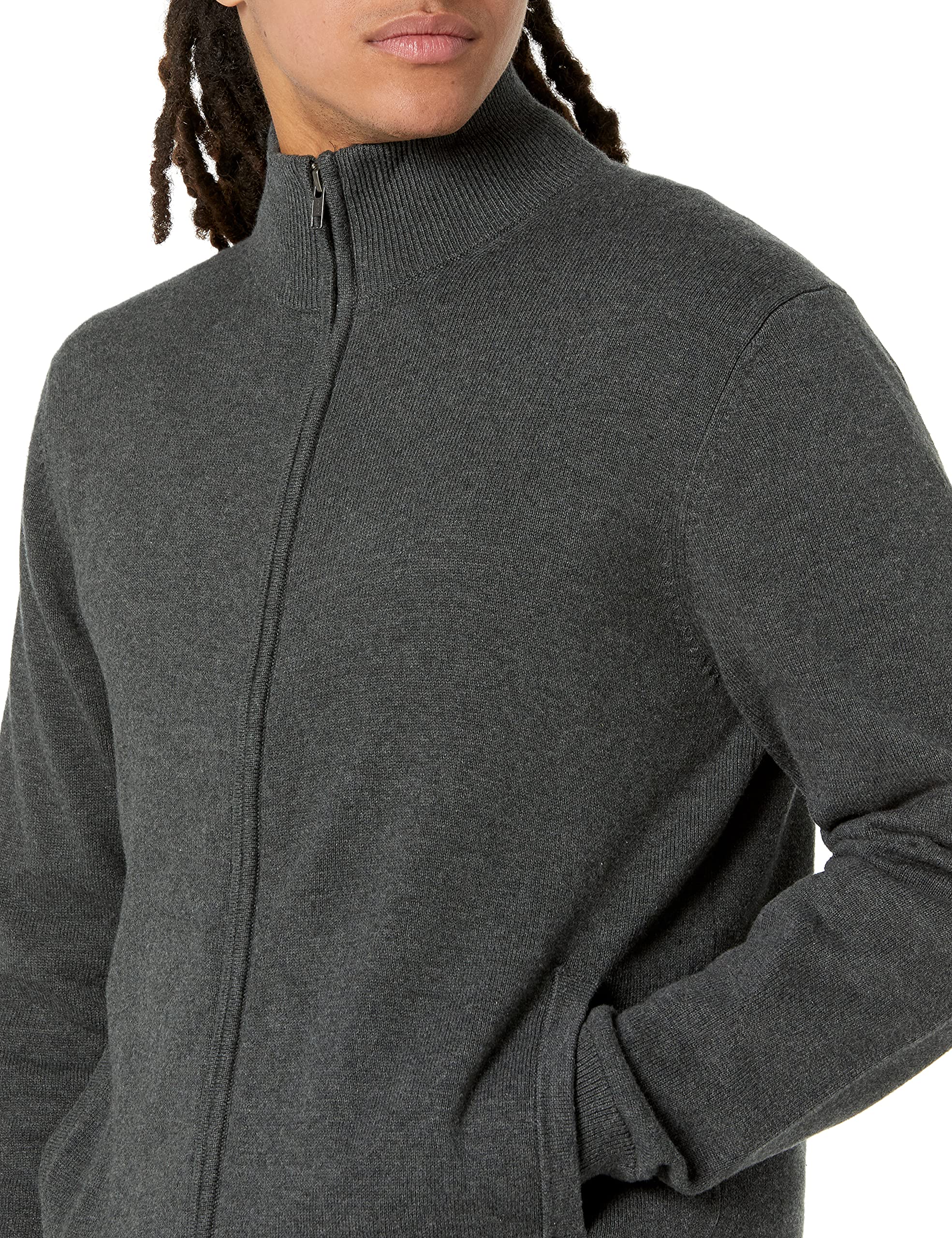 Amazon Essentials Men's Full-Zip Cotton Sweater Jacket - Casual Comfort for Fall & Winter - Perfect for Outdoor Activities, Work, and Everyday Wear