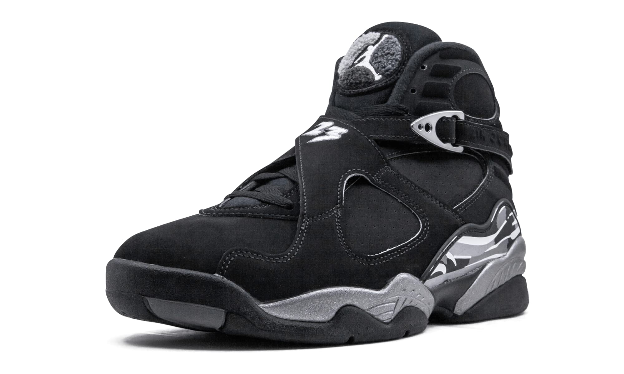 AIR Jordan AJ Retro 8 Men's Basketball Shoes - Black/White/Light Graphite | High-Performance Sneakers for Streetwear & Court Play