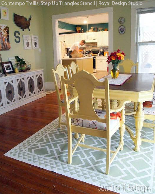 Step Up Triangles Wall Stencil Large - Reusable Geometric Painting Template for DIY Home Decor, Nursery, Accent Walls & Modern Interior Design