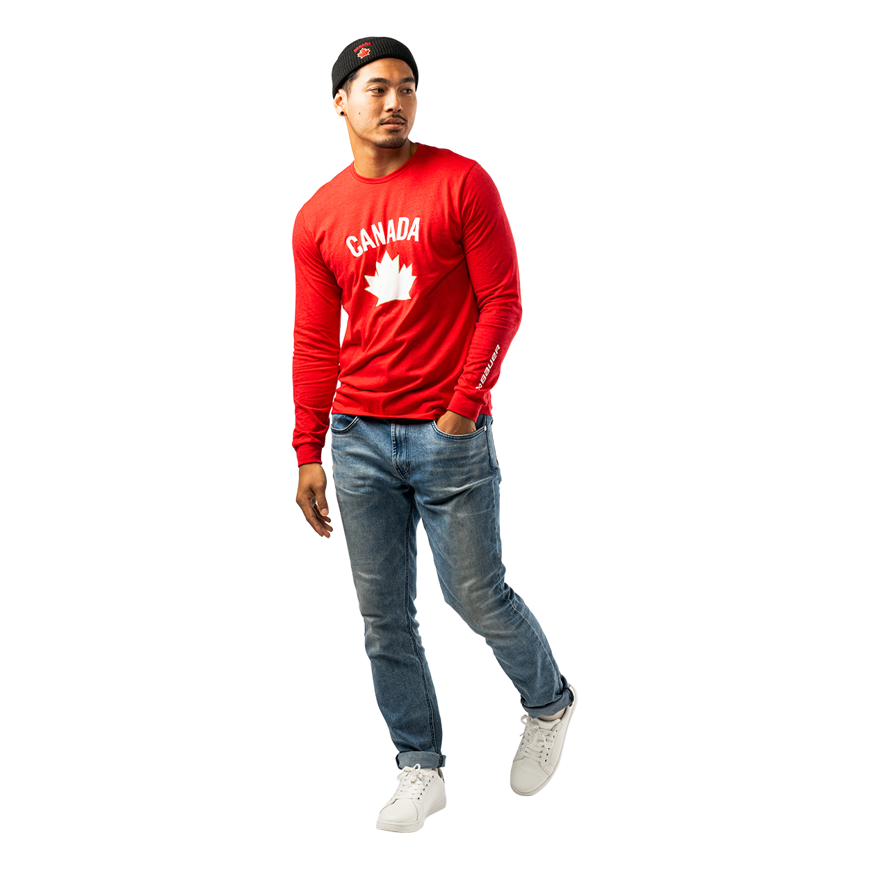 Bauer Hockey Canada Long Sleeve Graphic Tee for Men - Senior Hockey Jersey for Ice Hockey & Street Wear - Perfect for Games, Training & Casual Outfits