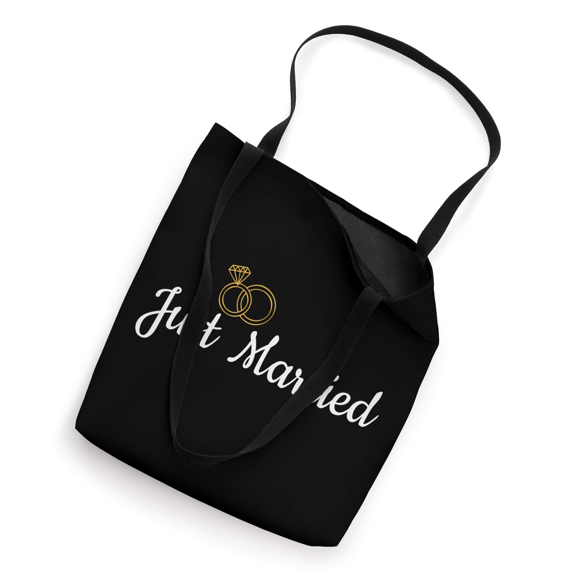 Just Married Tote Bag - Perfect Couple Wedding Gift for Bride & Groom - Engagement, Honeymoon & Anniversary Present - Great for Beach, Shopping & Travel