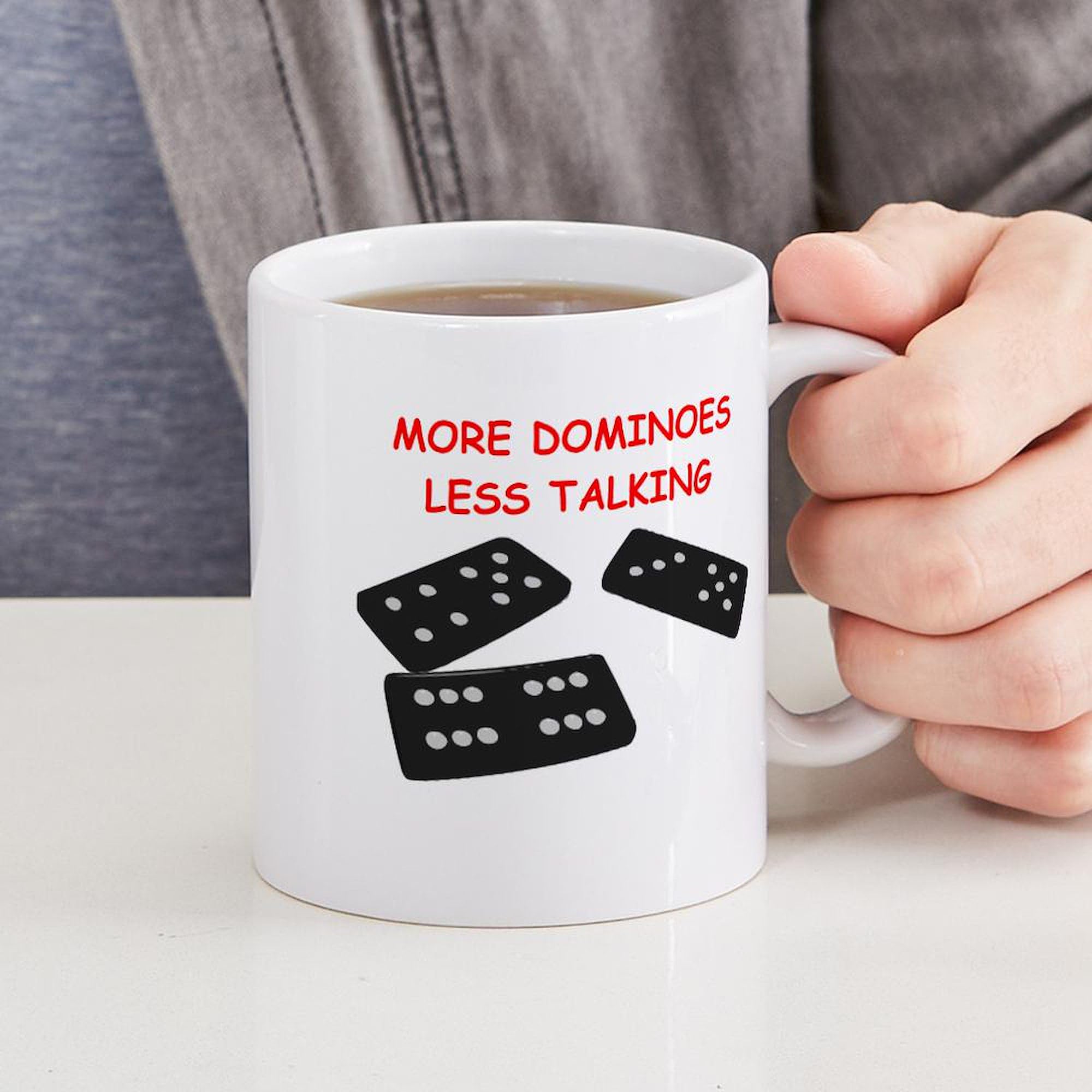 Dominoes Ceramic Coffee Mug 11 oz (325 ml) - Perfect for Home, Office & Gifts - Funny & Unique Coffee Cup for Tea, Hot Chocolate & Espresso Lovers