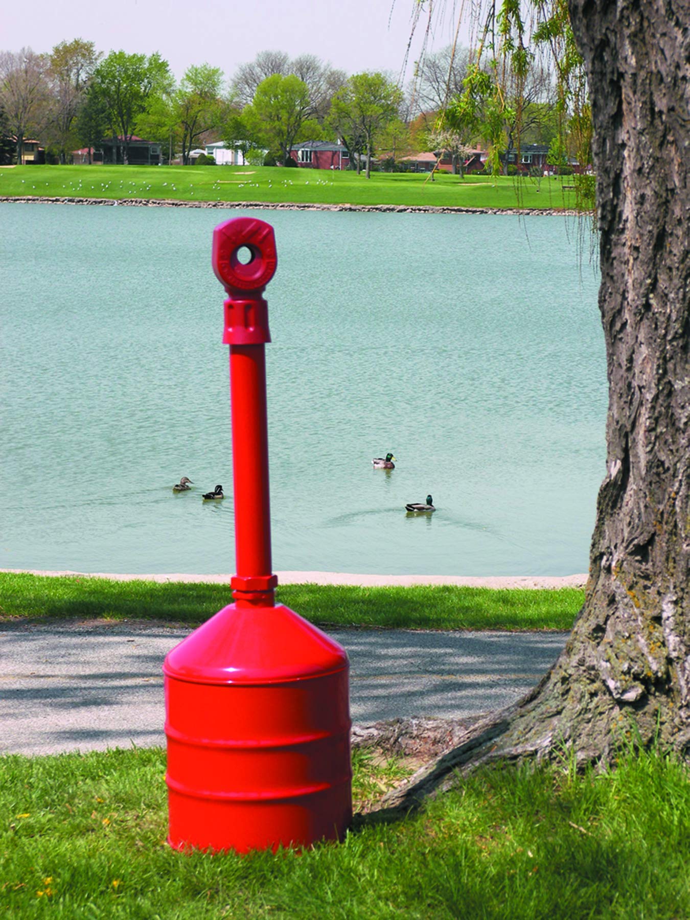 Justrite 26811R Heavy Duty Steel Cigarette Butt Receptacle - 5 Gallon Capacity, 11.5