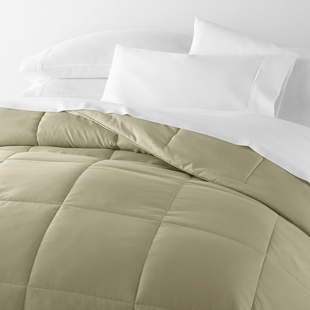 Premium Solid Down Alternative Comforter - Hypoallergenic, Breathable & Ultra Soft Bedding for All Seasons | Perfect for Bedroom, Guest Room & Dorm Use