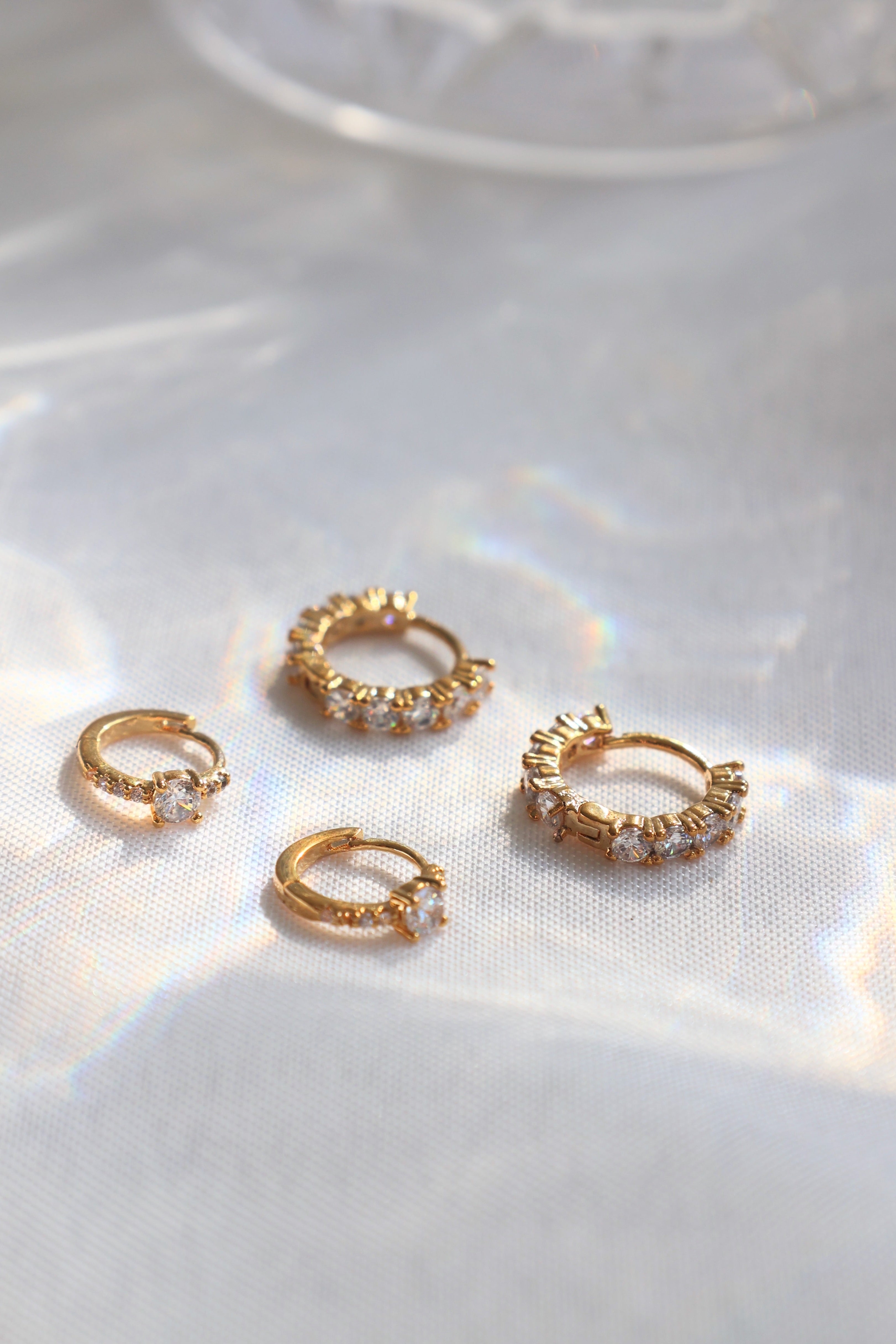 Gemstone Huggie Hoop Earrings Set - Dainty & Elegant Jewelry for Women - Perfect for Everyday Wear, Parties & Gifts