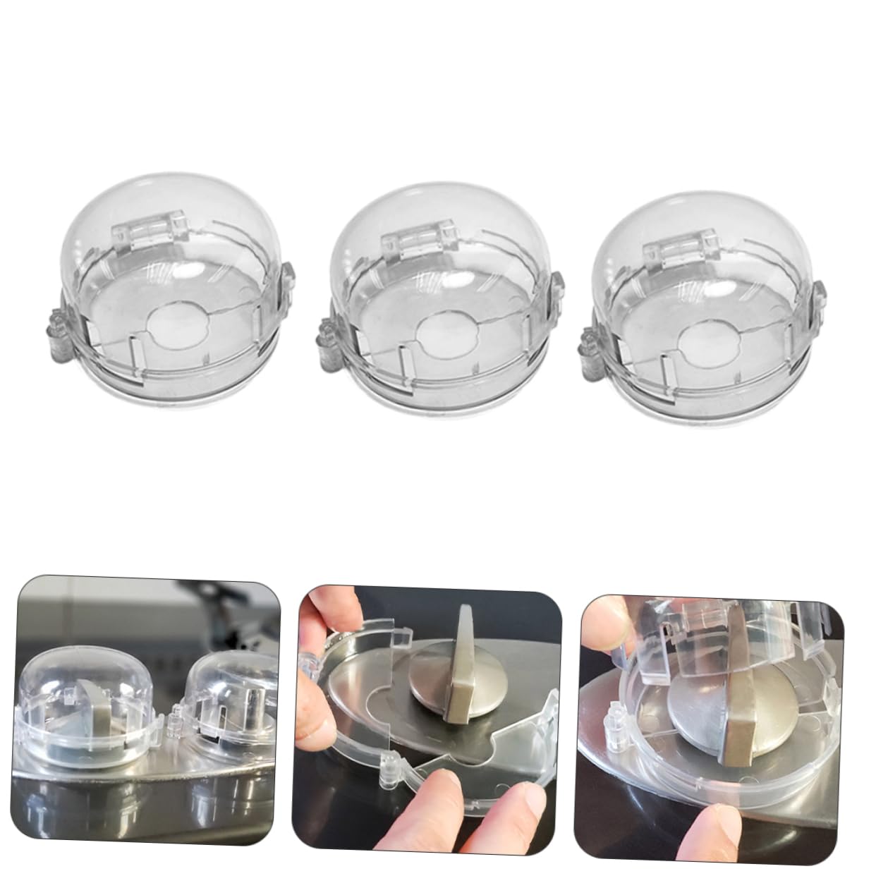 8-Piece Child Proof Stove Knob Covers - White Plastic Kitchen Safety Covers for Oven & Stove Switch Protection - Perfect for Baby Proofing & Pet Safety in Homes with Toddlers