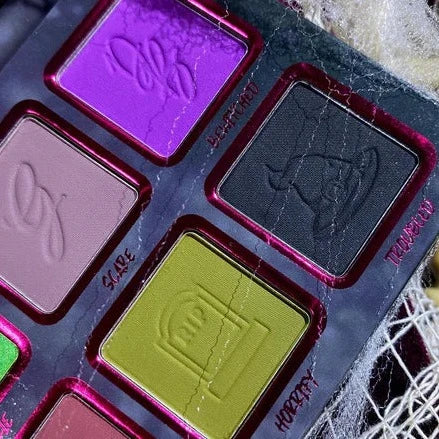 Spooky Halloween Haunted Eyeshadow Palette - 12 Highly Pigmented Matte & Shimmer Shades for Creepy, Glamorous Looks | Perfect for Costume Parties, Themed Events & Gothic Makeup