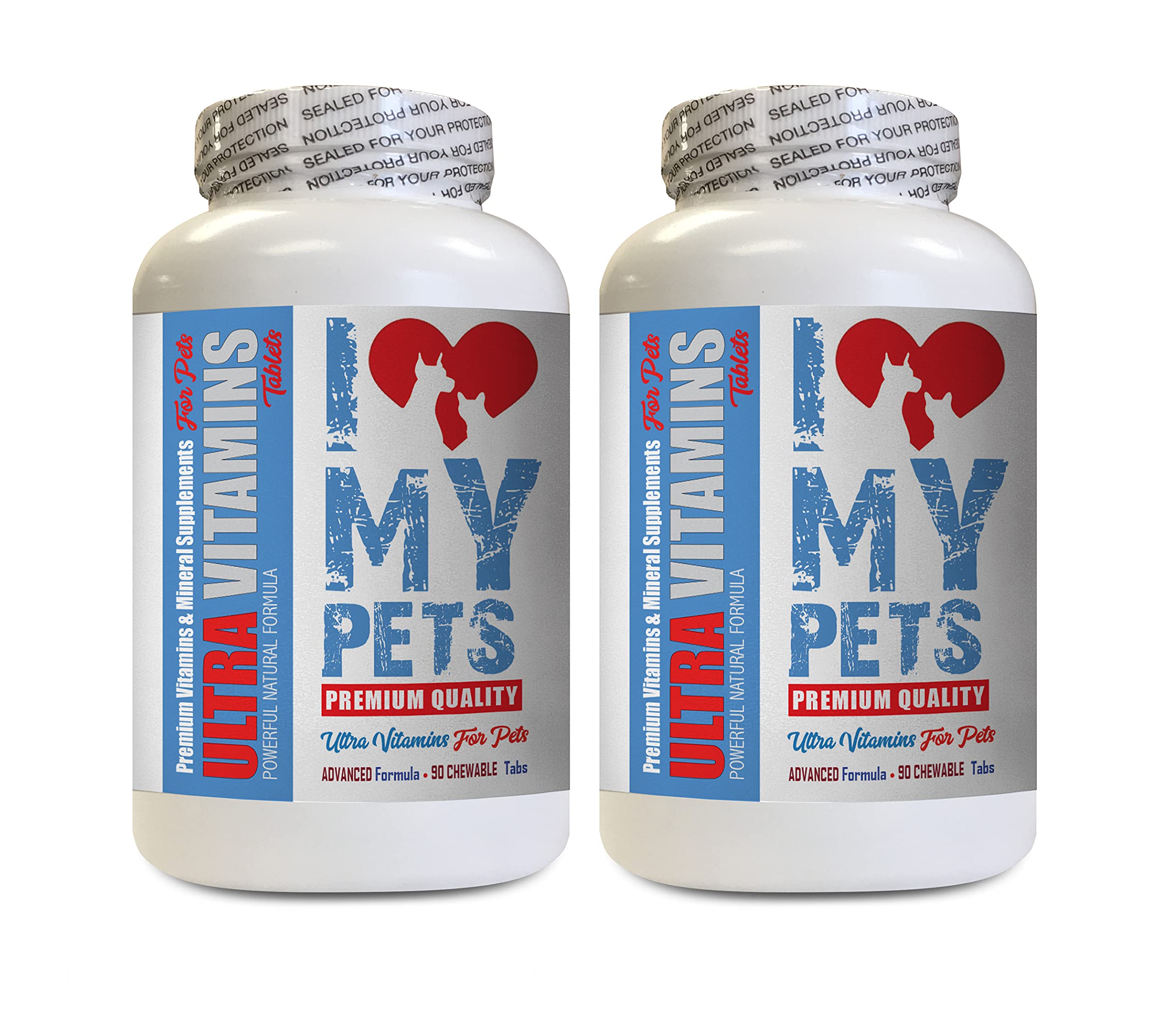 Premium Cat & Dog Vitamins Powder - Essential Pet Supplements for Optimal Health - Vitamin D Enriched Formula - 180 Tasty Treats (2 Bottles) - Supports Immune System & Joint Health for Indoor/Outdoor Pets