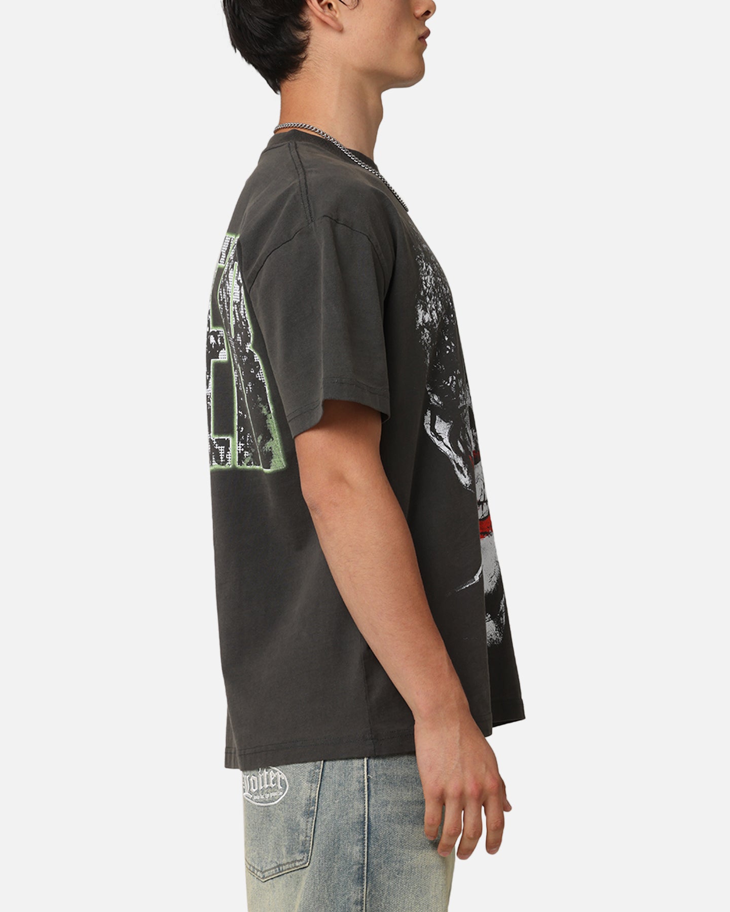 DC Batman The Joker Smile Graphic Heavyweight T-Shirt - Black Wash Vintage Style for Men & Women - Perfect for Cosplay, Comic Con & Streetwear Fashion