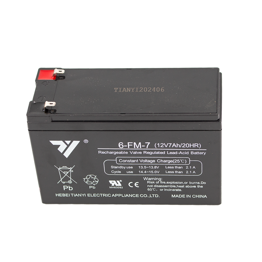 Tianyi 12V 7AH Rechargeable Battery F1 Black - Perfect for Power Wheels, Scooters, Emergency Lights & Backup Power Supply