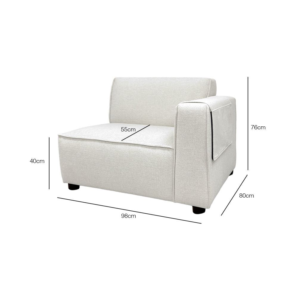 Bruno Right Arm Modular Chair - Modern Ergonomic Office Chair with Adjustable Height & Lumbar Support - Perfect for Home Office, Gaming & Workspace