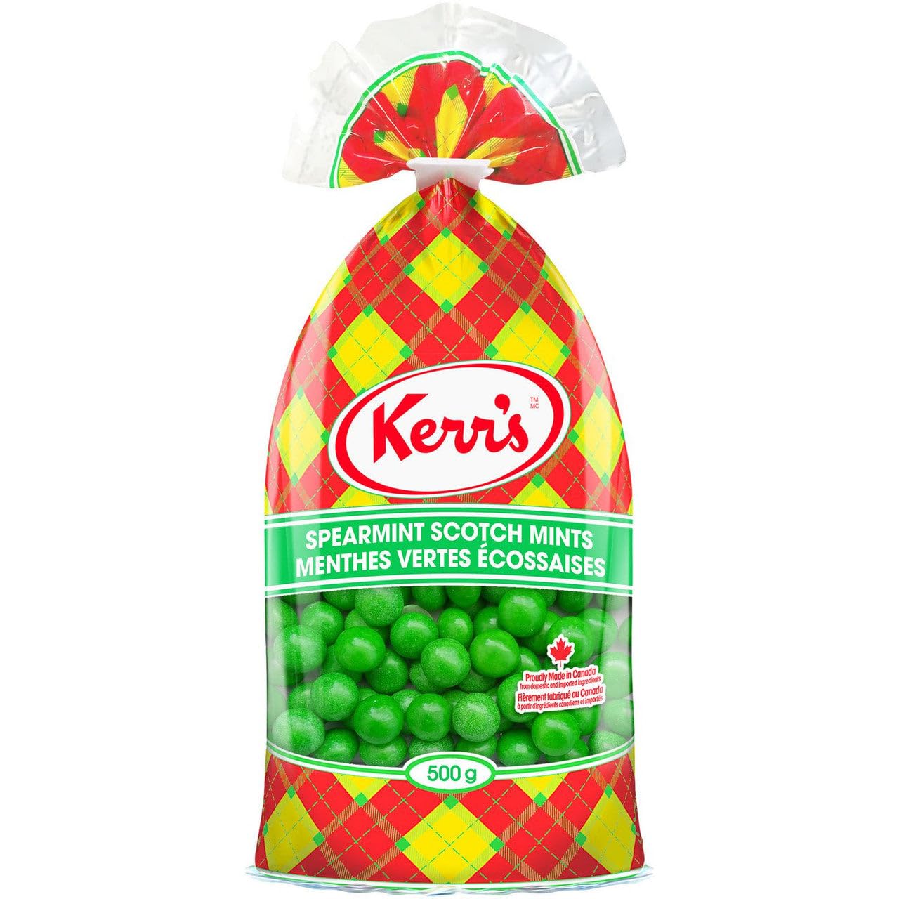 Kerrs Spearmint Scotch Mints 500g (17.63oz) - Fresh Breath Mints Imported from Canada - Perfect for Office, Travel & After Meals