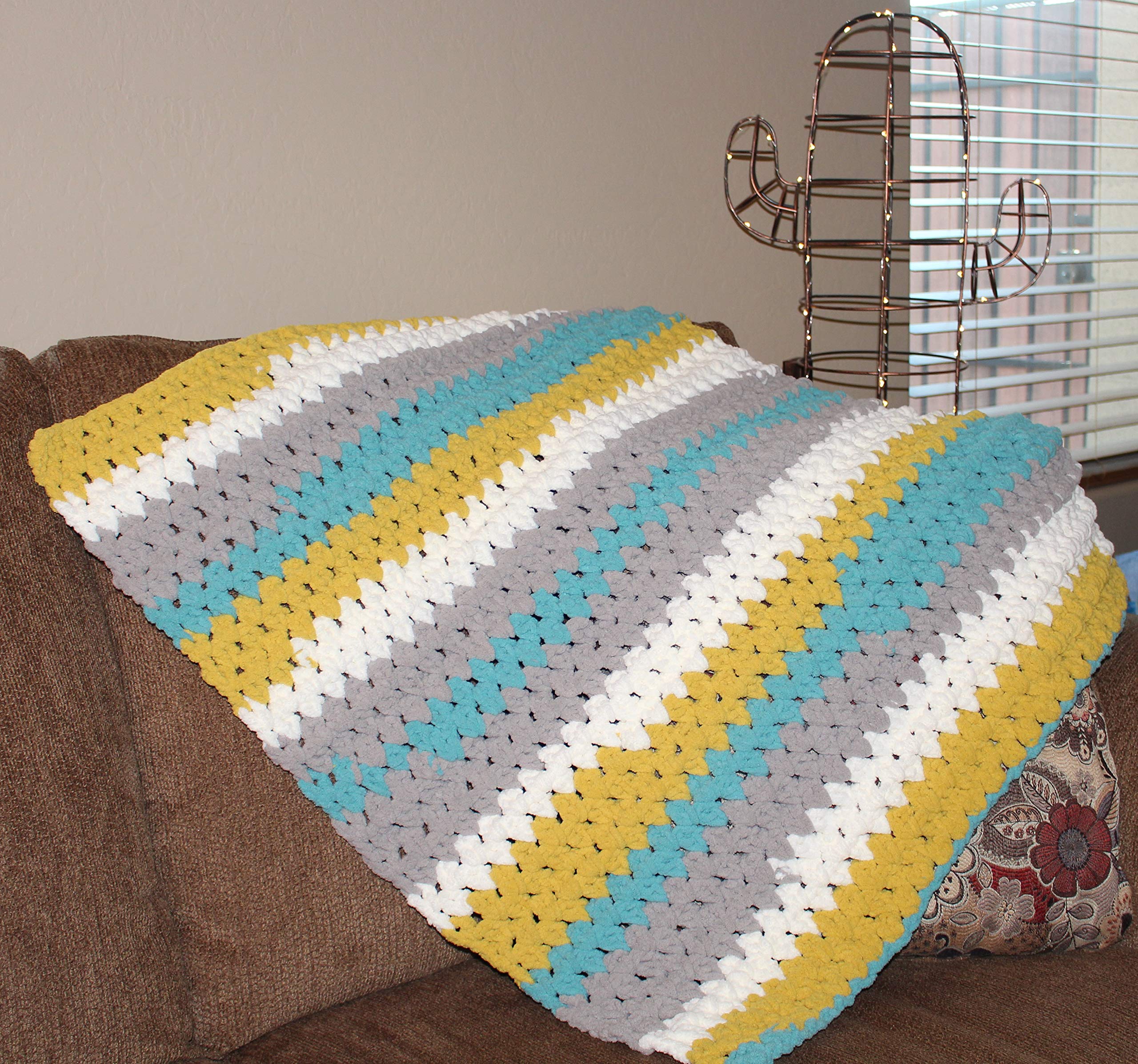 Soft Teal Baby Blanket for Boys & Girls - Chunky Knit Crochet Crib Blanket - Gender Neutral Nursery Essential for Newborns & Pets - Perfect for Swaddling, Napping & Cuddling with Cats & Dogs
