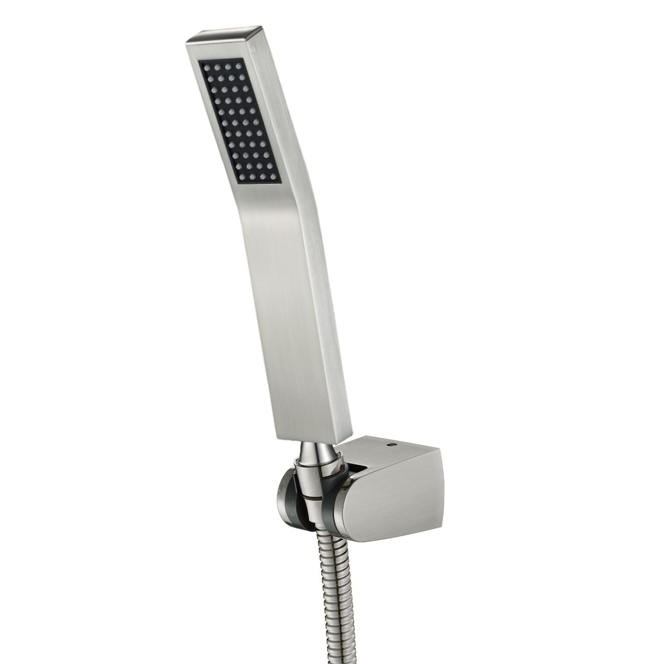 Brushed Nickel Square Handheld Shower Head - Adjustable Bathroom Shower with 5 Spray Modes for Relaxation, Massage & Rinsing - Perfect for Kids, Pets & Elderly Bathing