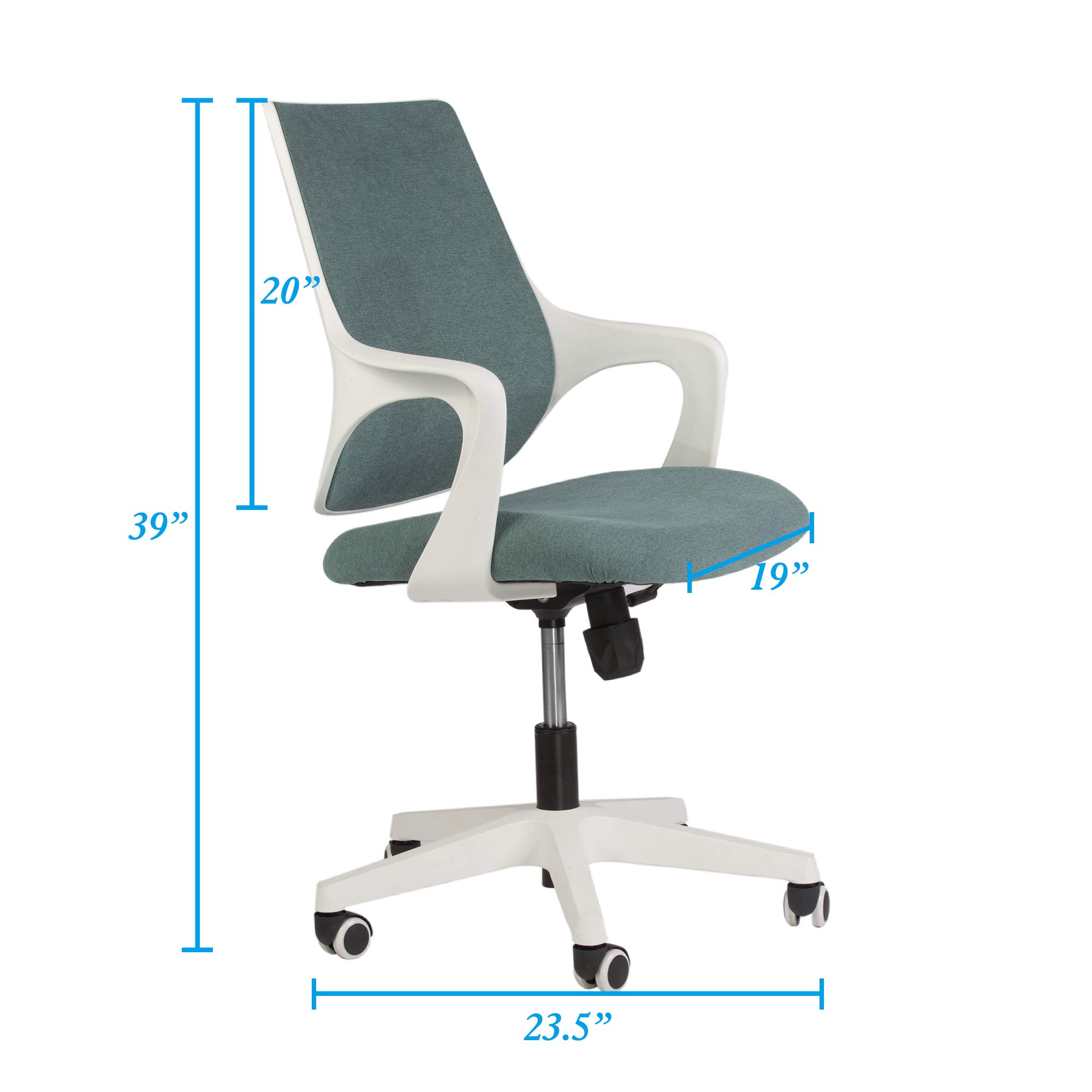 Ergonomic Mid Back Swivel Office Chair with Adjustable Arms - Comfortable Computer Desk Chair for Home & Workspaces - Perfect for Long Hours of Work, Gaming, and Online Meetings