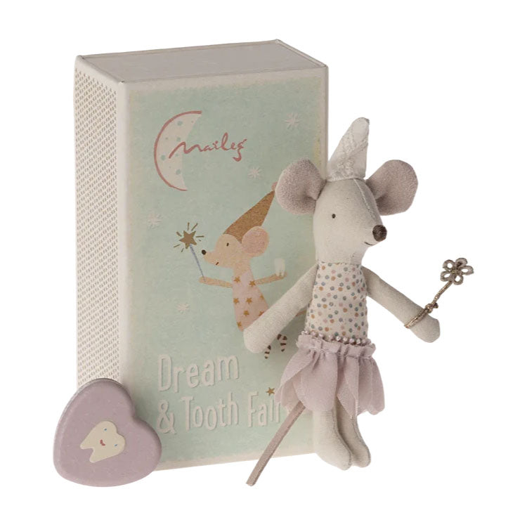 Maileg Tooth Fairy Mouse - Little Sister in Matchbox | Adorable Collectible Doll for Kids | Perfect Gift for Tooth Fairy Visits & Pretend Play
