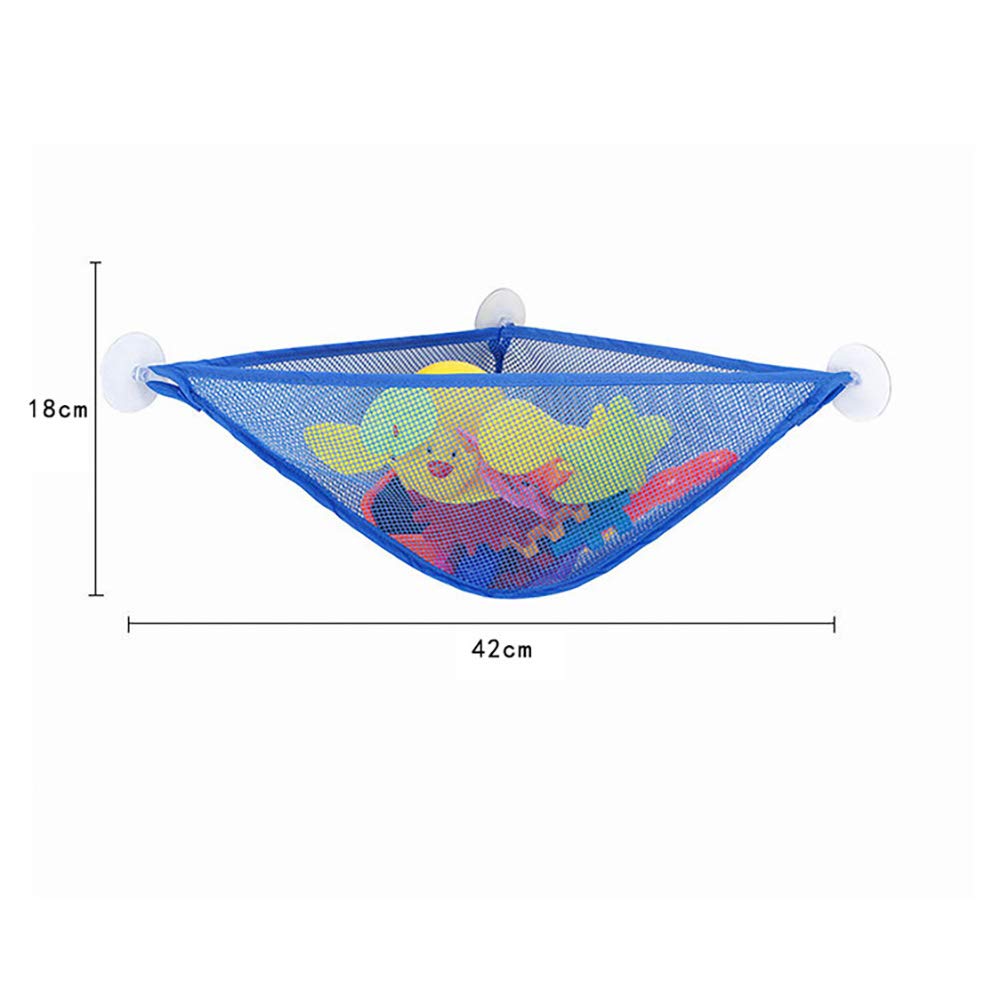 Bathtub Toy Organizer with Strong Suction Cups - Kids Shower Storage Net & Corner Caddy Bag for Baby Boys and Girls - White Toy Holder for Bath Time Fun (Perfect for Bathtub, Shower & Kids' Bathroom Organization)