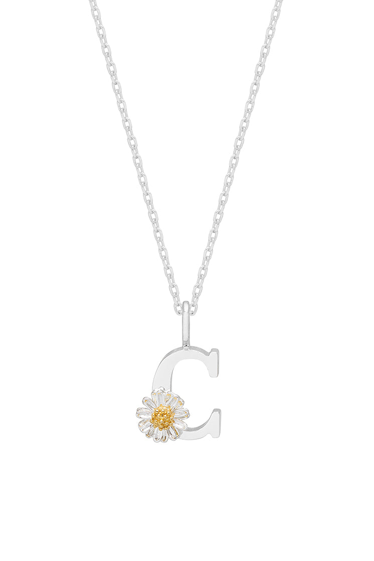 Wildflower Initial Pendant Necklace - Personalized Floral Letter Jewelry for Women - Perfect for Birthdays, Anniversaries & Everyday Elegance