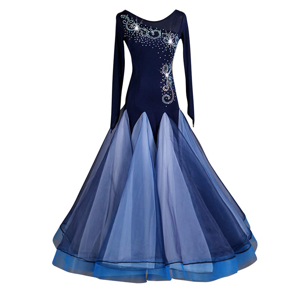 Elegant Women's Performance Ballroom Dress for Modern Waltz & Tango - Smooth Professional Dance Costume for Ballroom Competitions & Social Dancing