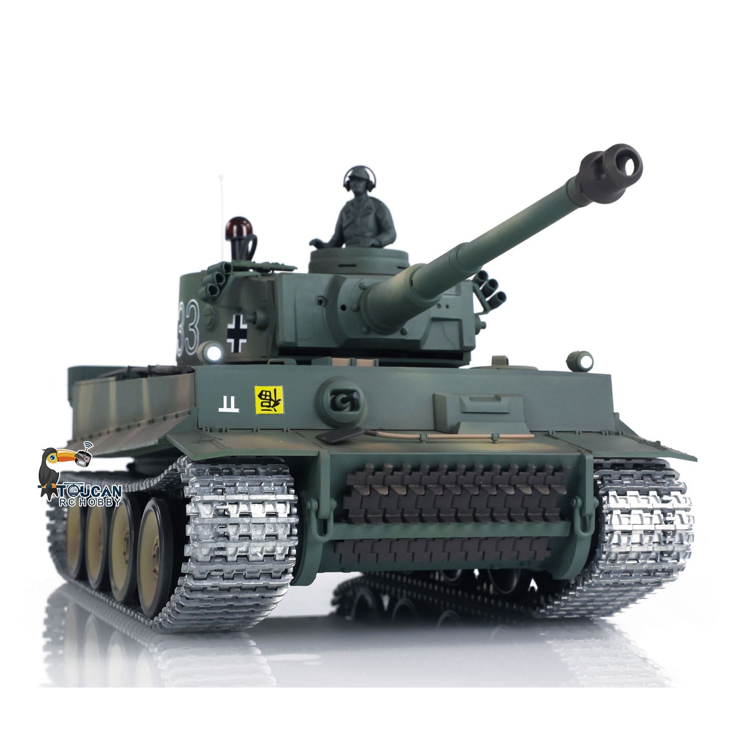 1:16 Henglong 7.0 German Tiger I RTR RC Tank with Metal Tracks, BB Shooting, Infrared Battle & Smoke Effects - 340° Rotating Turret - Perfect for Military Enthusiasts, Collectors and RC Tank Battles