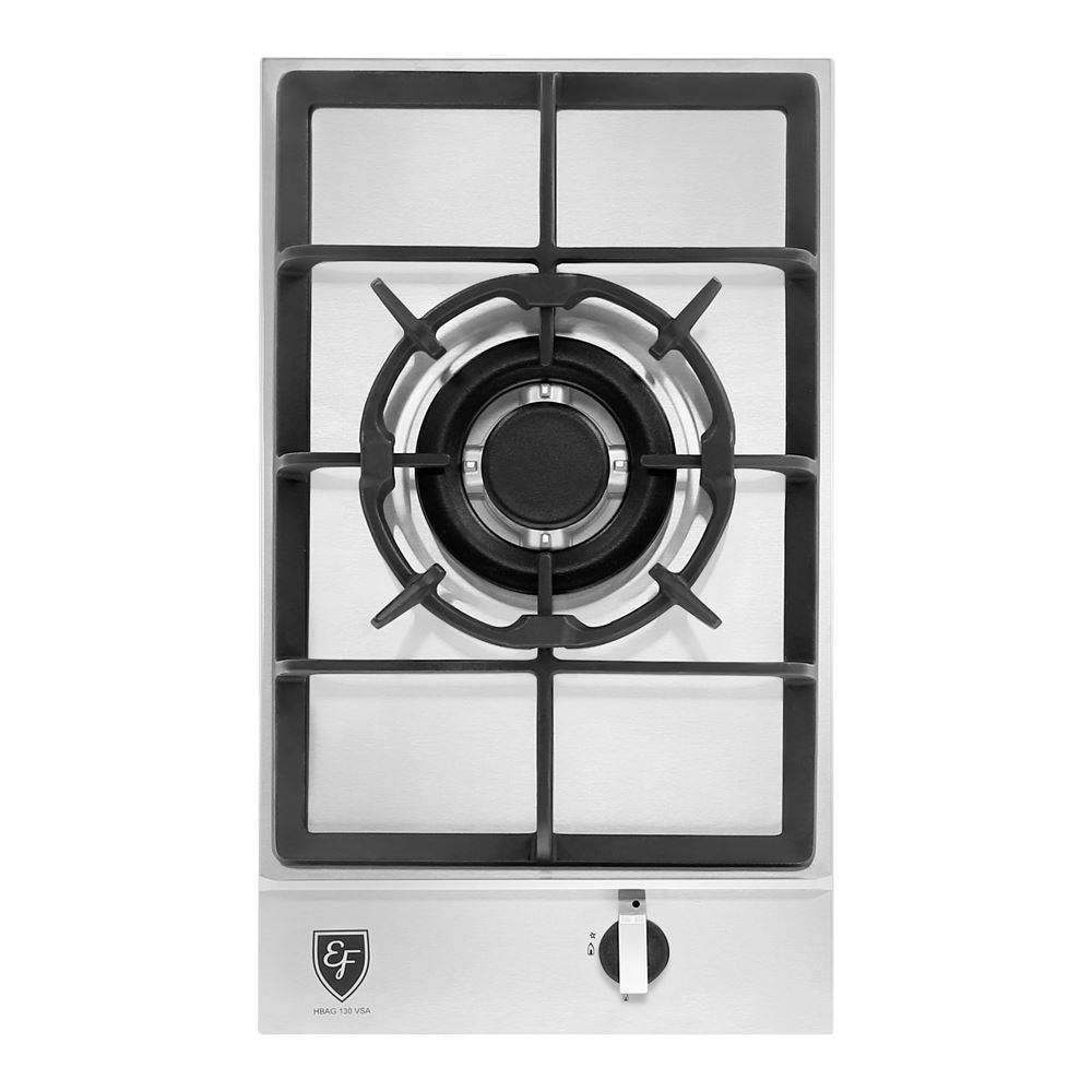 EF 90cm Chimney Hood CK FINO PLUS BK & EF HB AG 130VS A 30cm Built-in Stainless Steel Gas Hob - Modern Kitchen Ventilation & Cooking Solution for Home Chefs