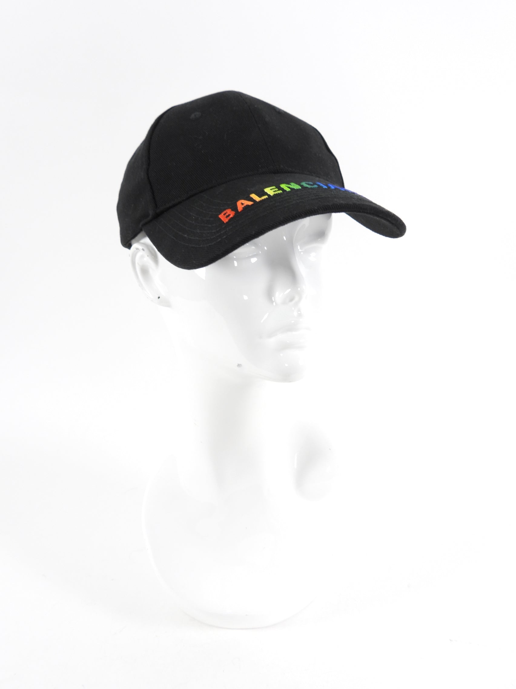 Balenciaga Rainbow Logo Black Baseball Cap - Stylish Unisex Fashion Hat for Men & Women - Perfect for Casual Wear, Street Style & Outdoor Activities