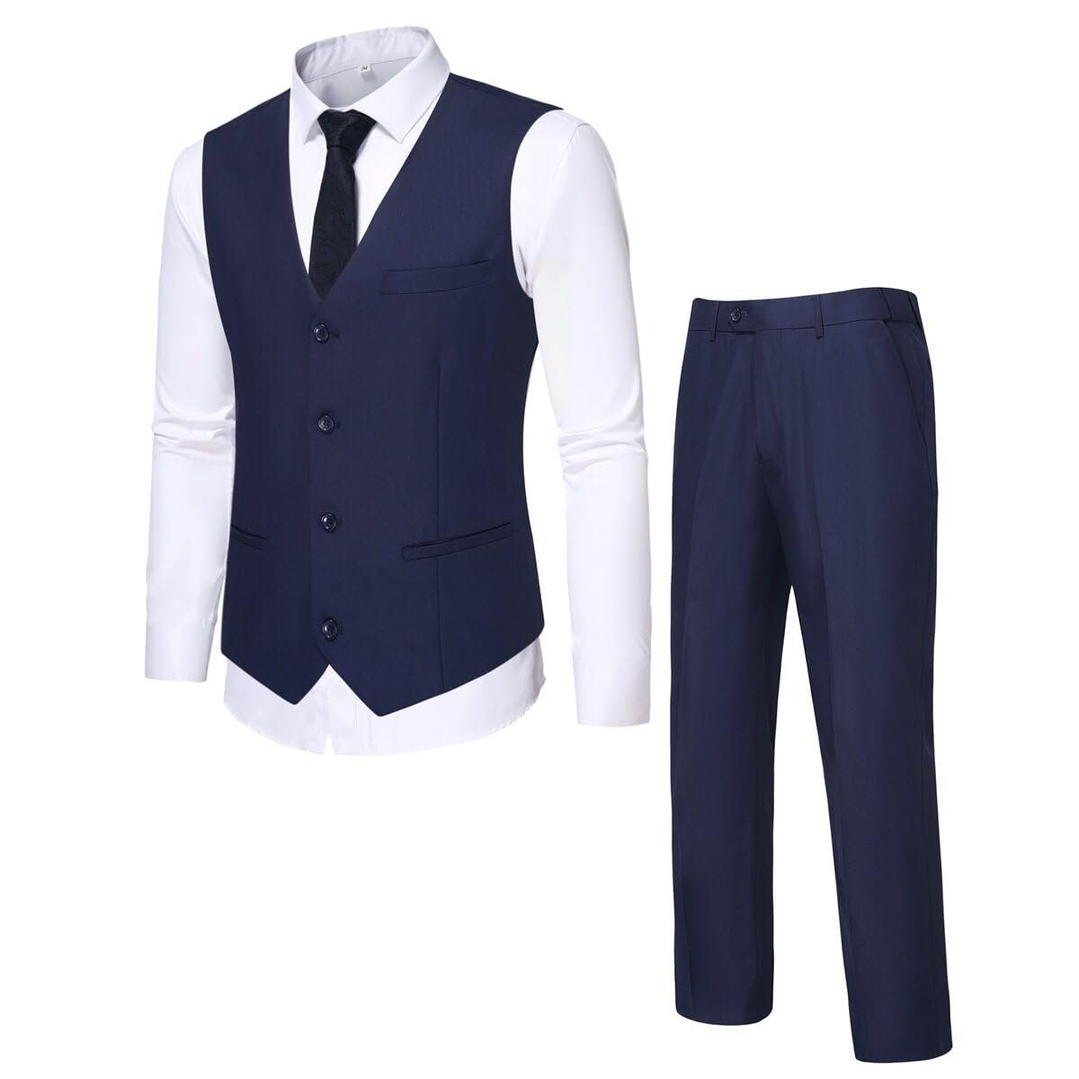 YYNUDA Men's Slim Fit Business Suit Set - 2 Piece Formal Vest & Pants for Groomsmen, Tuxedo, Prom | Perfect for Weddings, Office Wear & Special Occasions