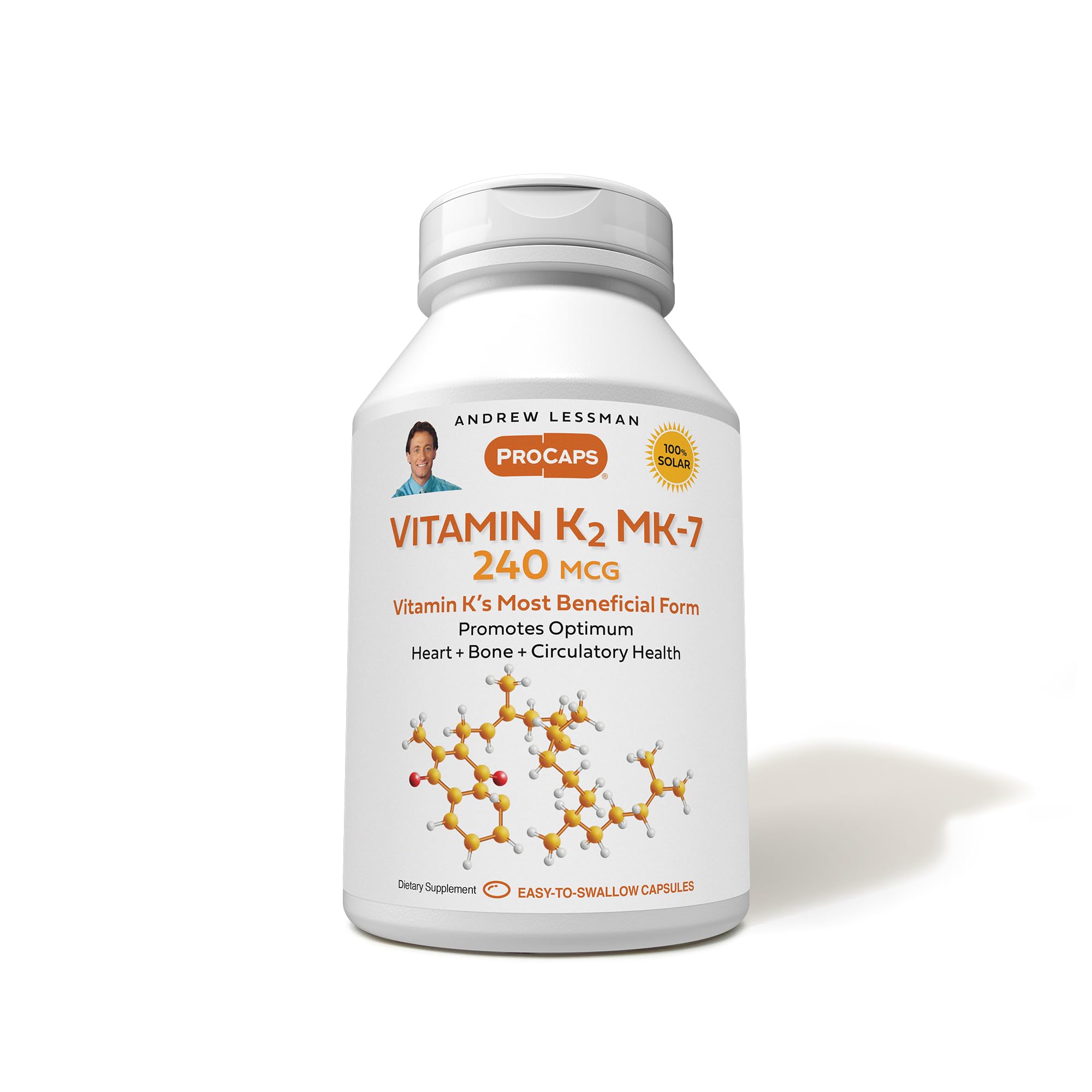 ANDREW LESSMAN Vitamin K2 MK7 240 mcg 360 Softgels - Supports Bone, Heart & Arterial Health | Promotes Calcium Absorption | No Additives, Easy-to-Swallow Softgels | Ideal for Daily Wellness & Cardiovascular Support