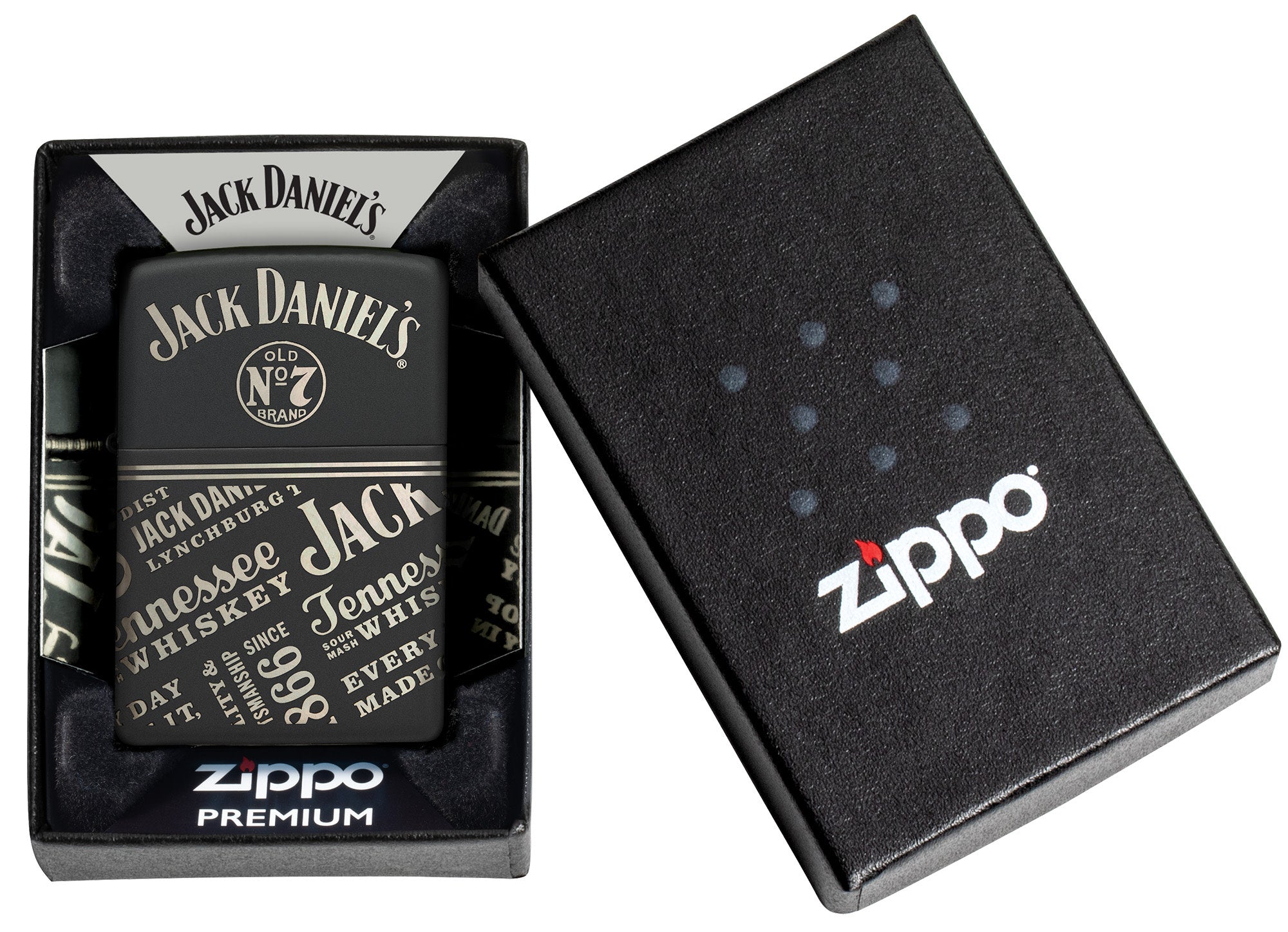 Jack Daniels Every Drop Design Laser 360 Regular Media Chrome Black Matte - Premium Whiskey Glass Set for Home Bar, Parties & Gifts