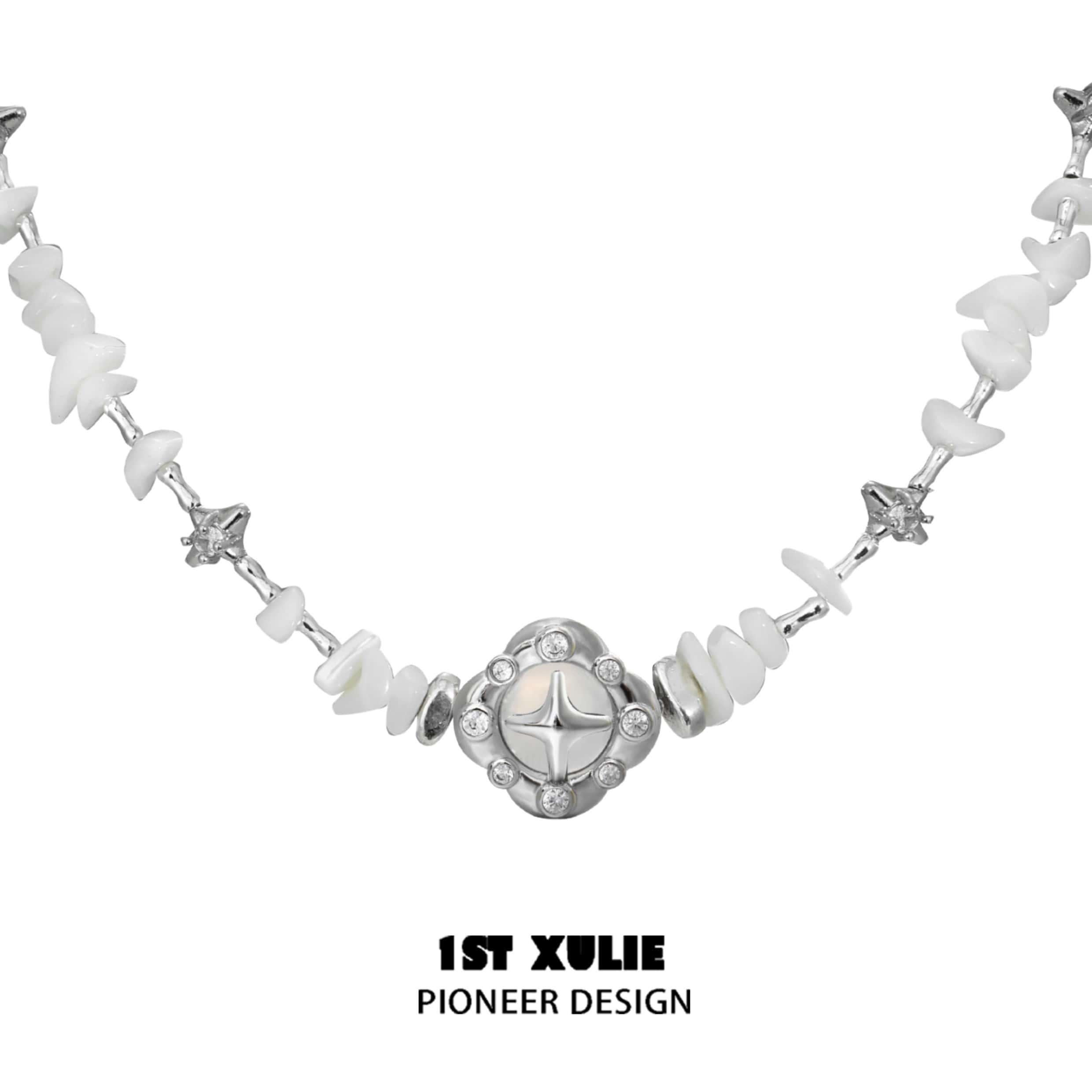 18K Platinum Plated Zirconia Conch Shell Necklace - Elegant Beach Jewelry for Women | Perfect for Summer Vacations, Weddings & Boho Fashion Accessories