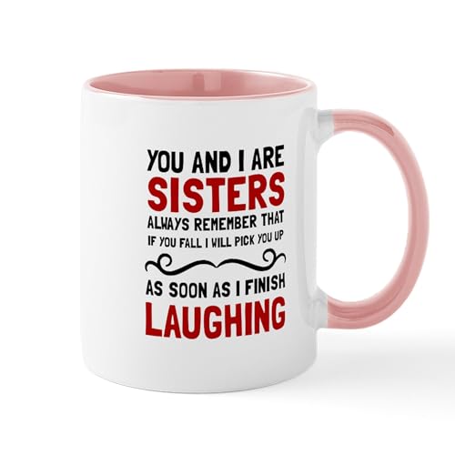 White/Pink Inside - Sisters Laughing Mugs